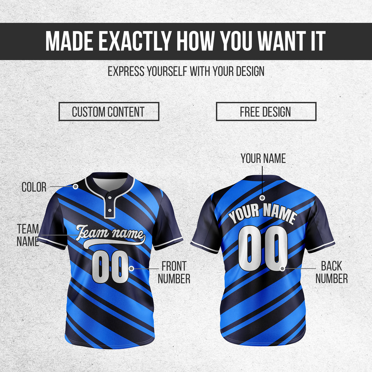 Custom Bold Flow Navy Baseball Sports Jersey Personalized Uniform with Name & Number