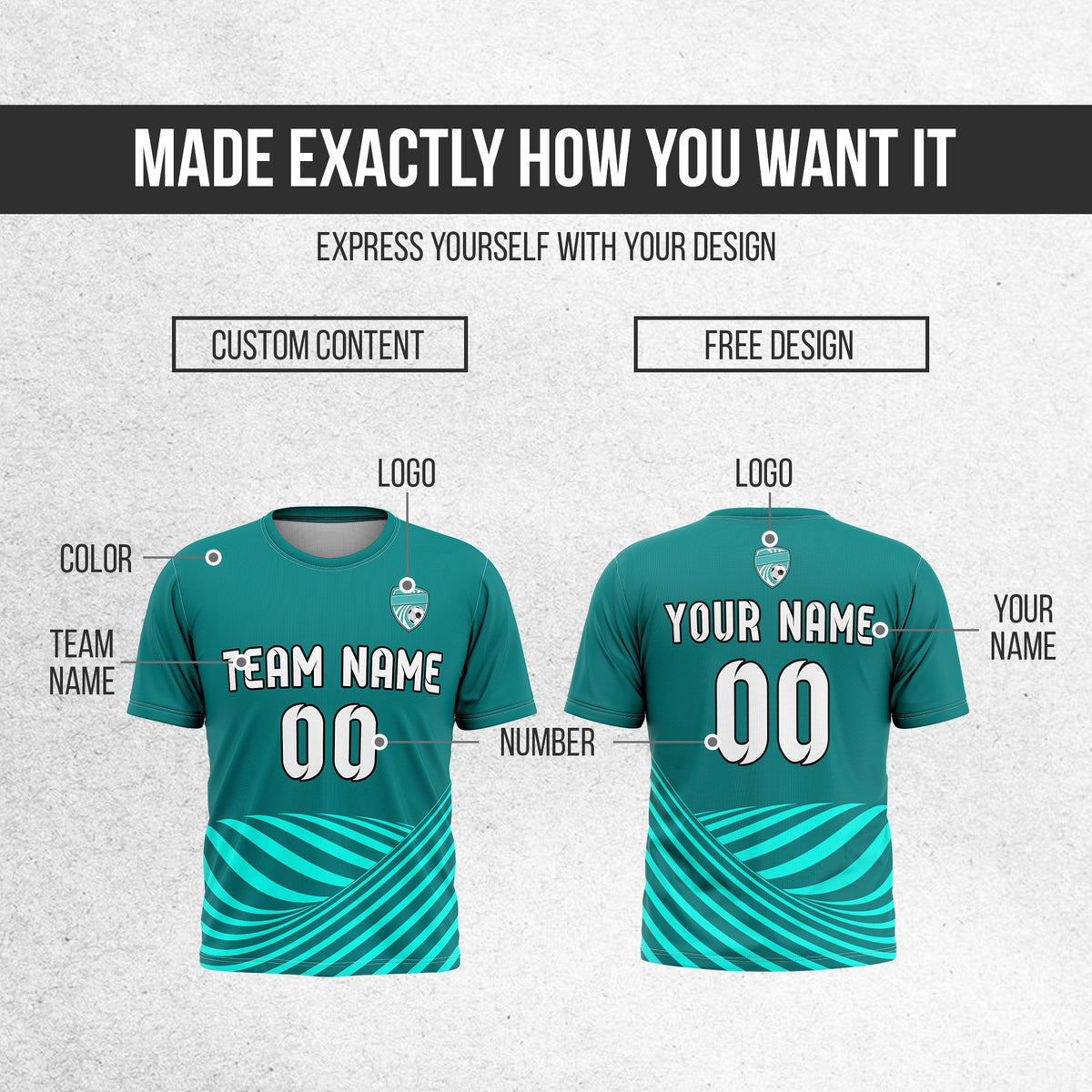 Custom Soccer R Stripes D4 SurgeLine Aqua Sports Tops Jersey