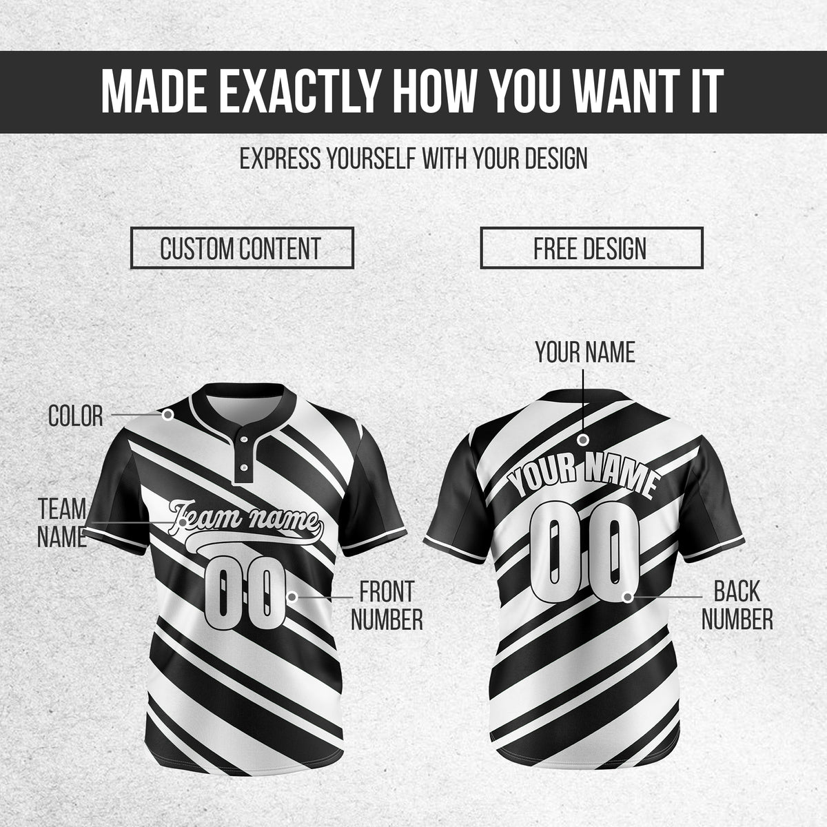 Custom Bold Flow Black Baseball Sports Jersey Personalized Uniform with Name & Number