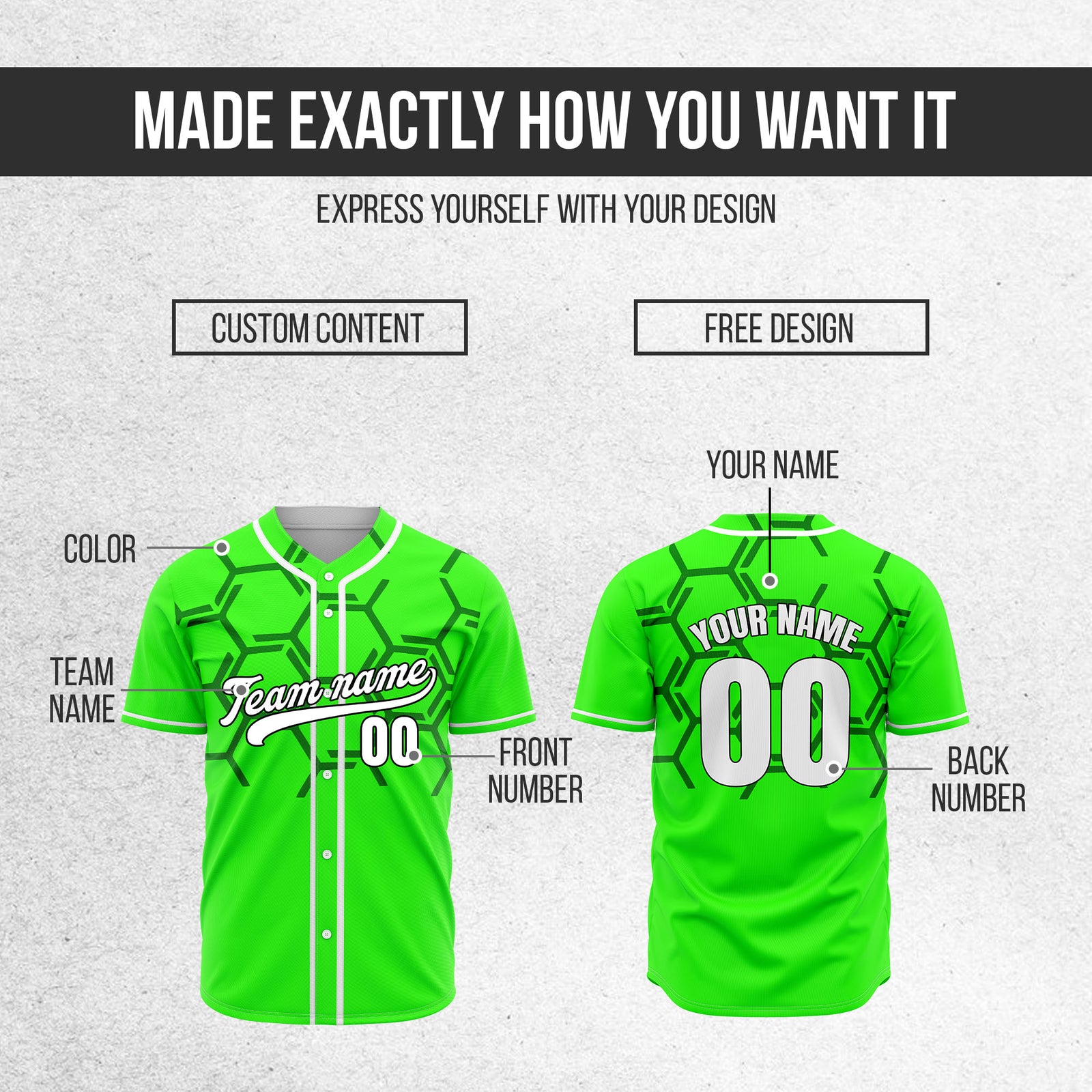 Custom Sting Force Neon Green Baseball Sports Jersey Personalized Uniform with Name & Number