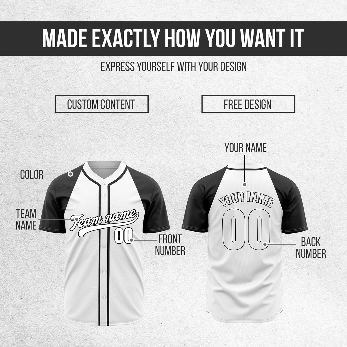 Custom Baseline Baseball White Sports Jersey Personalized Uniform with Name & Number