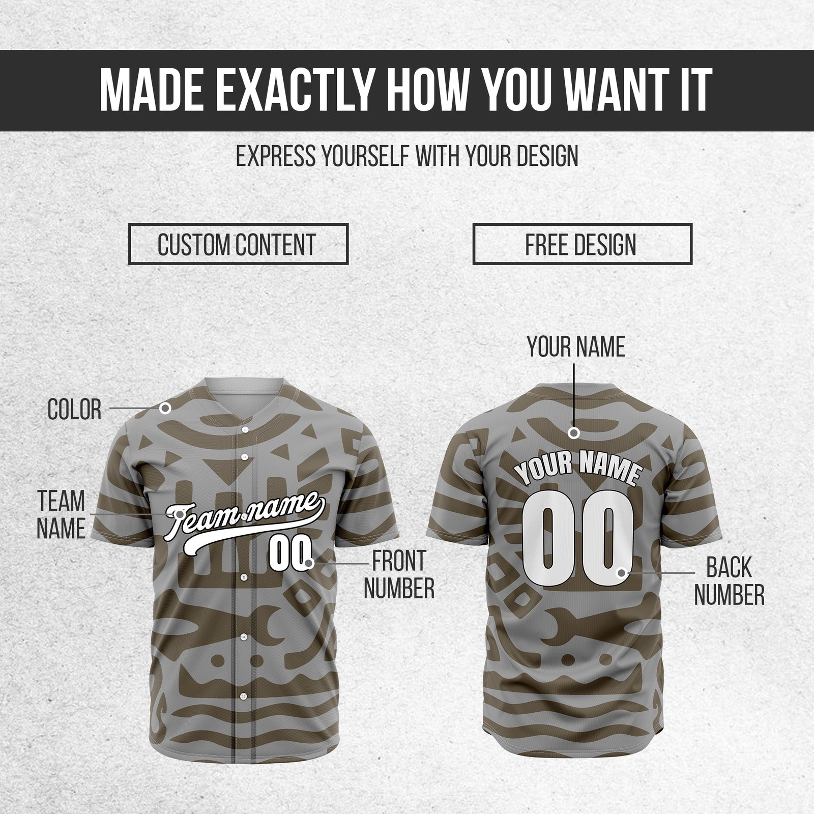 Custom Hawaii Hustle Grey Baseball Sports Jersey Personalized Uniform with Name & Number