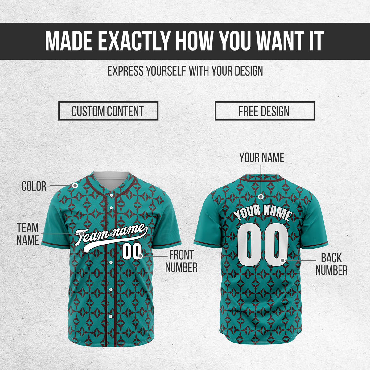 Custom Rhombic Teal Sports Jersey Personalized Uniform with Name & Number