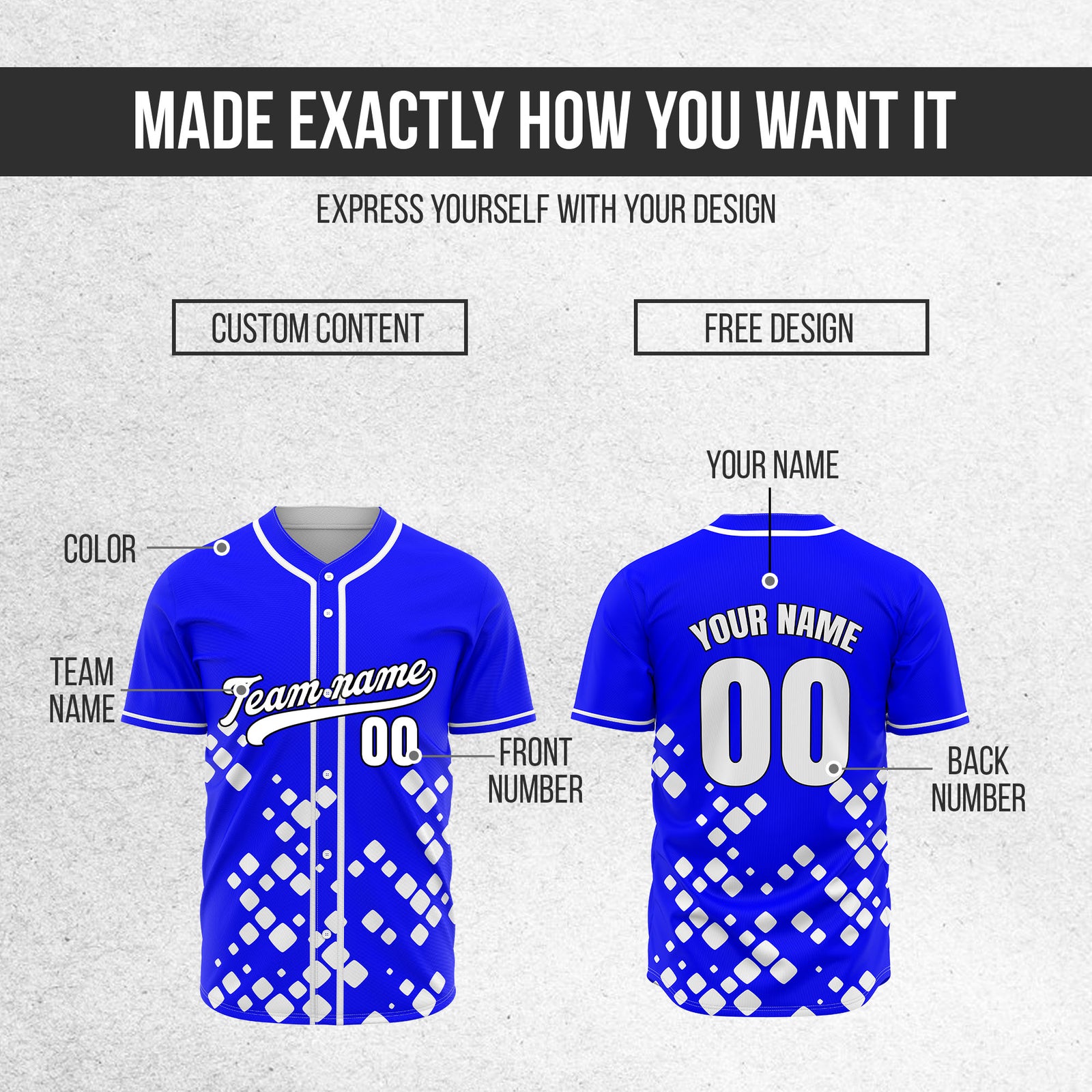 Custom Shadow Spark Blue Baseball Sports Jersey Personalized Uniform with Name & Number
