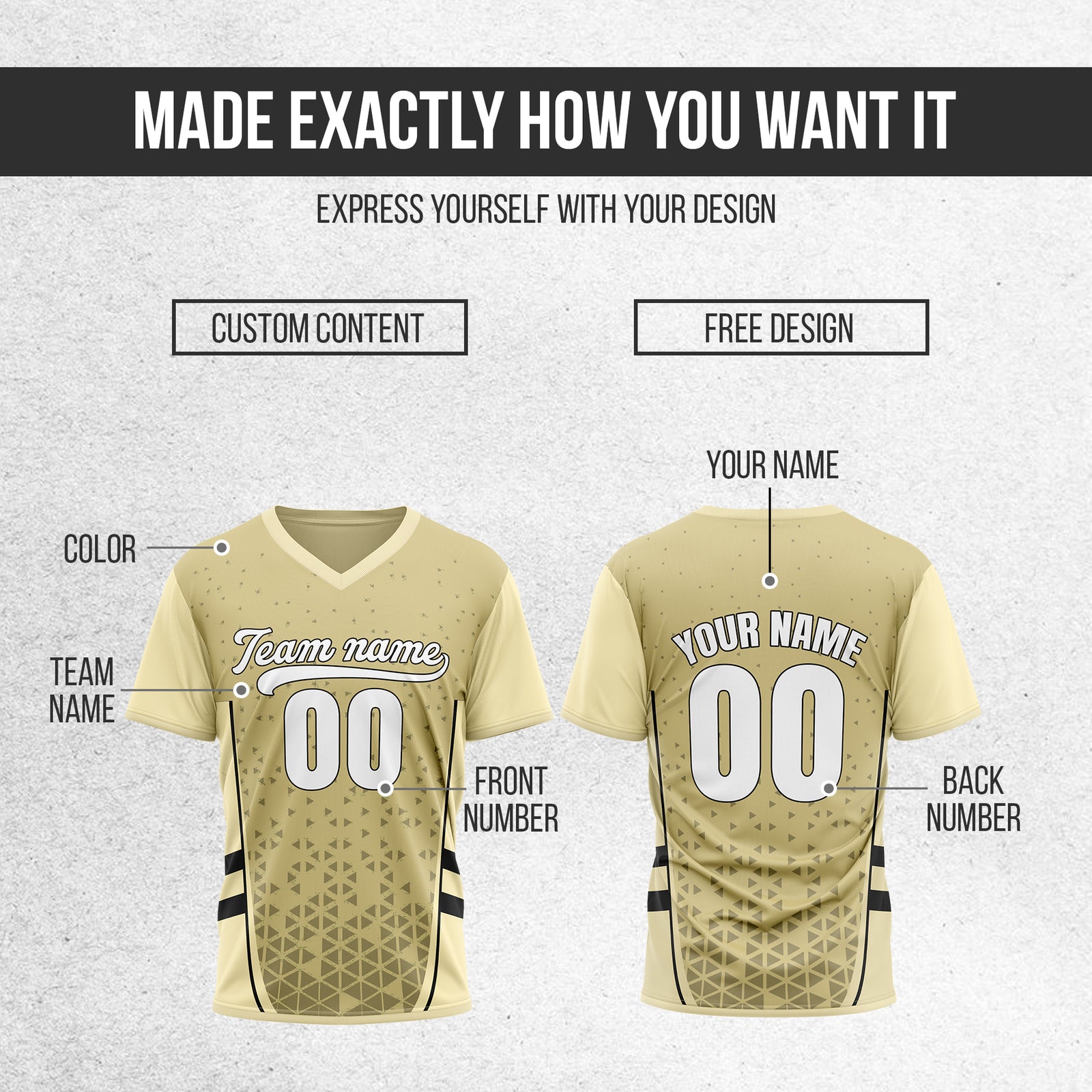 Custom HexaFade Khaki Pullover Baseball Sports Jersey Personalized Uniform with Name & Number