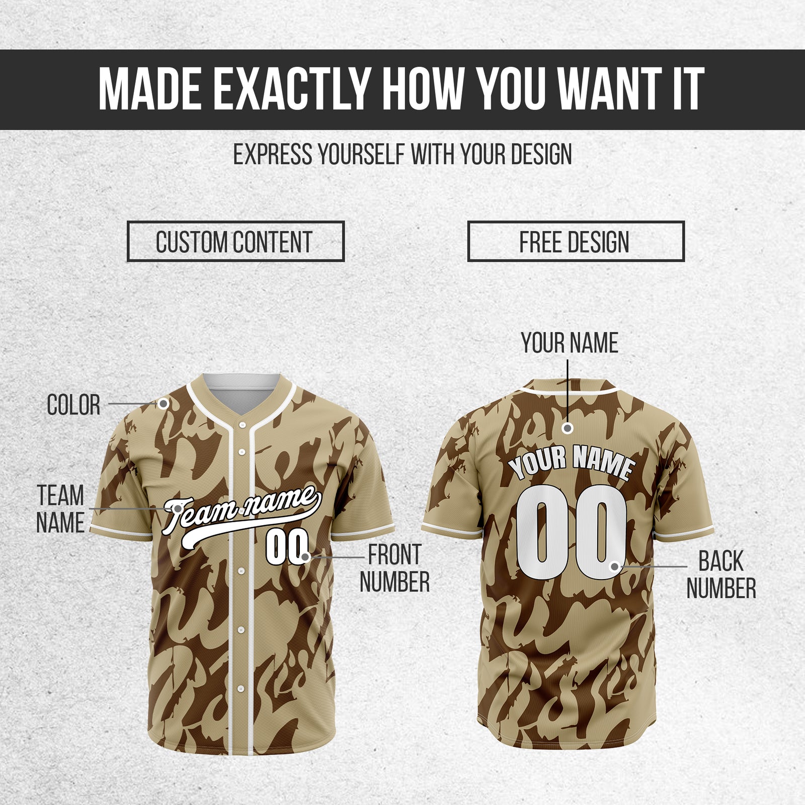 Custom Graffiti Sox Khaki Baseball Sports Jersey Personalized Uniform with Name & Number