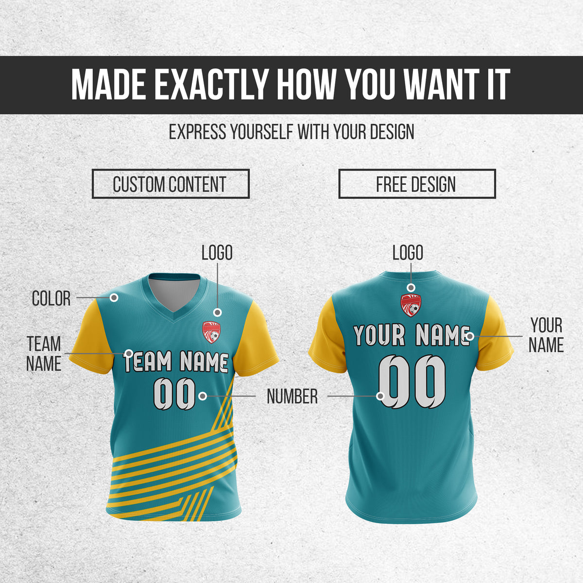 Custom Rapid Line V-Side Pattern Teal Soccer sport Tops Jersey