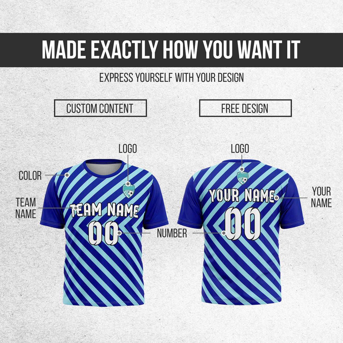 Custom SwiftStripe Navy Soccer sport Tops Jersey