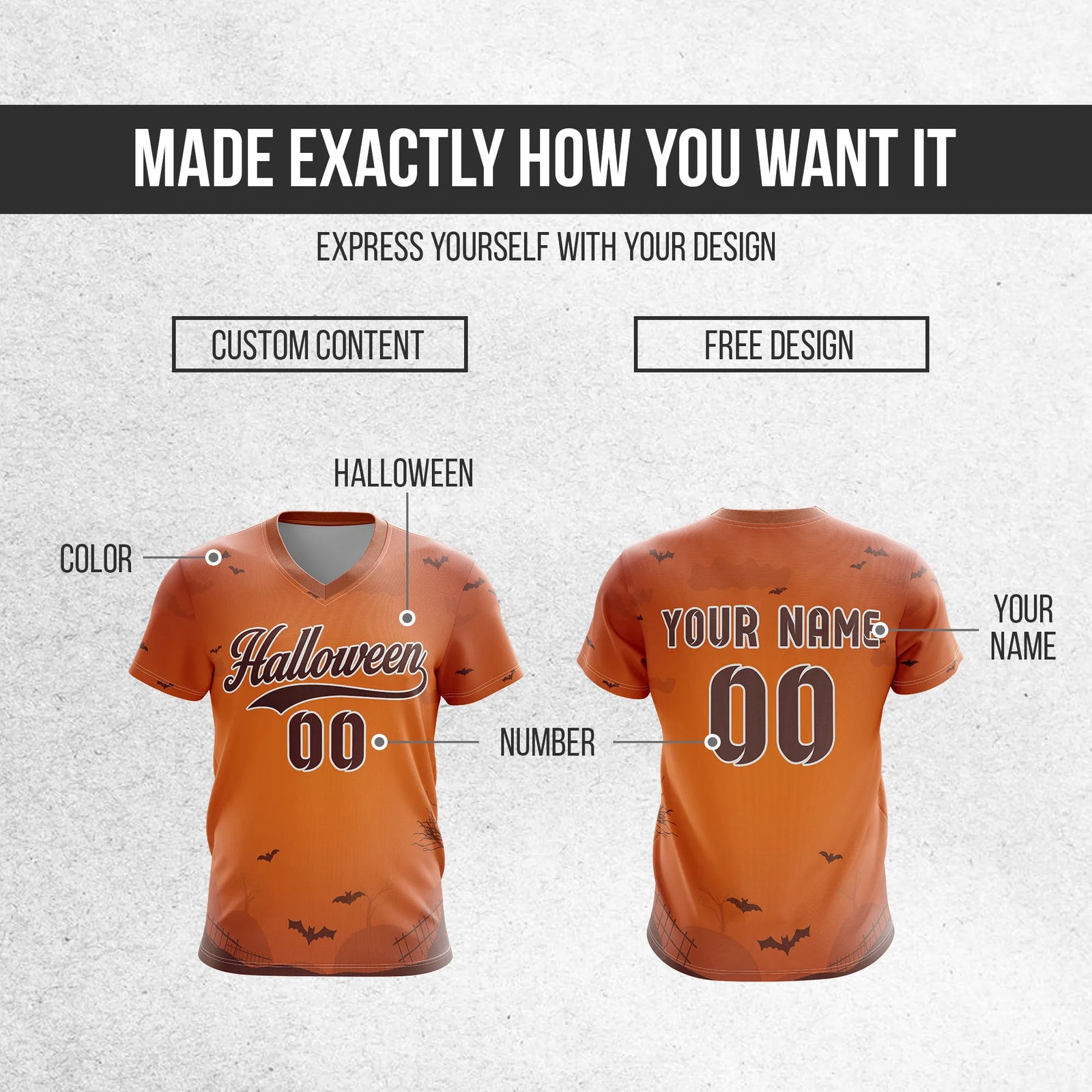 Custom Halloween Soccer Jersey D6 Personalized Uniform with Name & Number