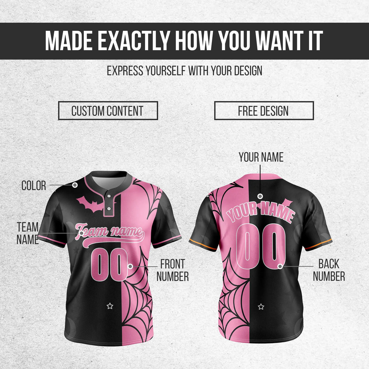Custom Web Warrior Baseball Sports Jersey Personalized Uniform with Name & Number