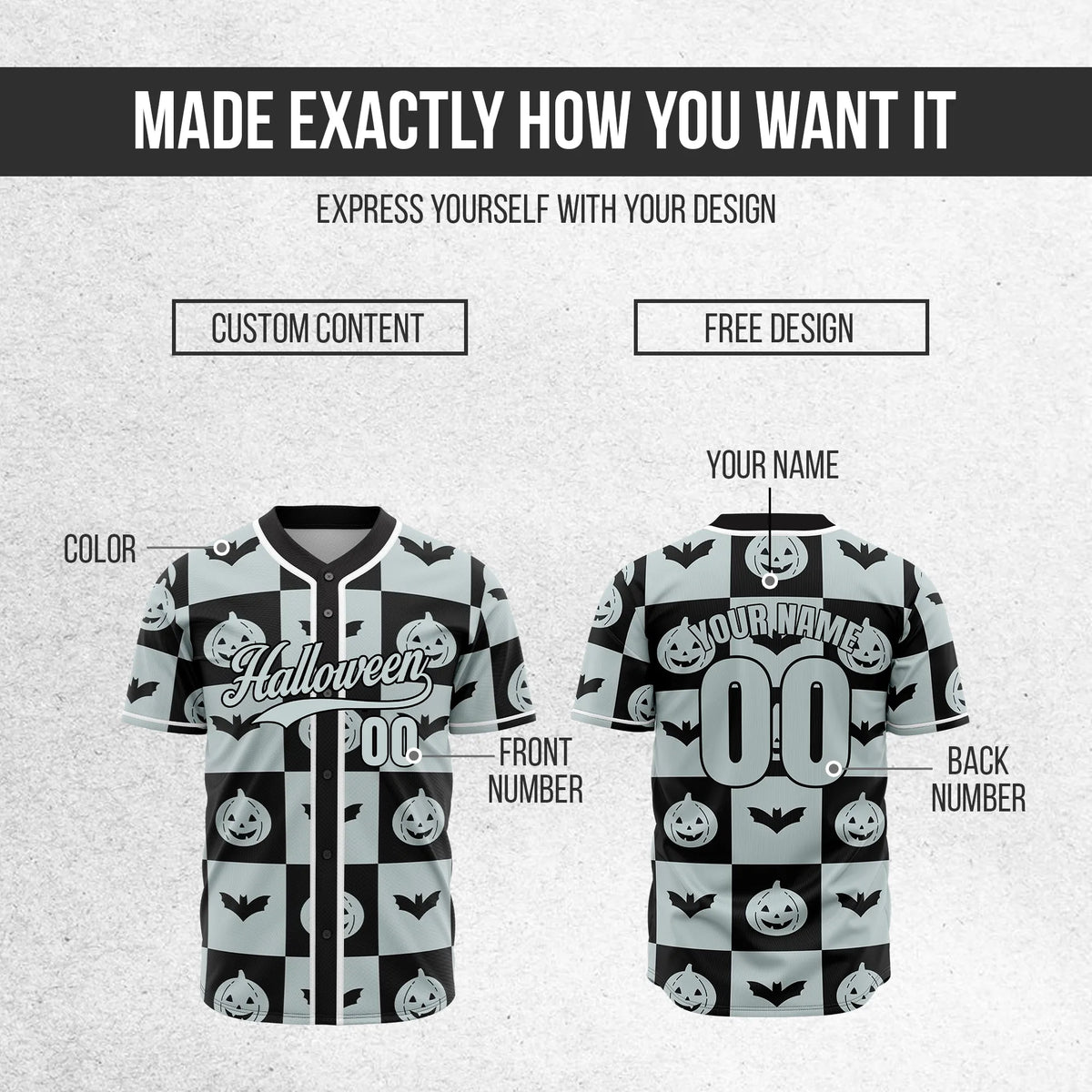Custom Pumpkincheck Baseball Sports Jersey Personalized Uniform with Name & Number
