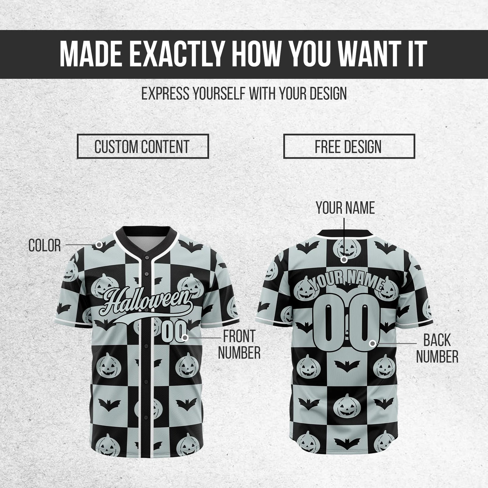 Custom Pumpkincheck Baseball Sports Jersey Personalized Uniform with Name & Number