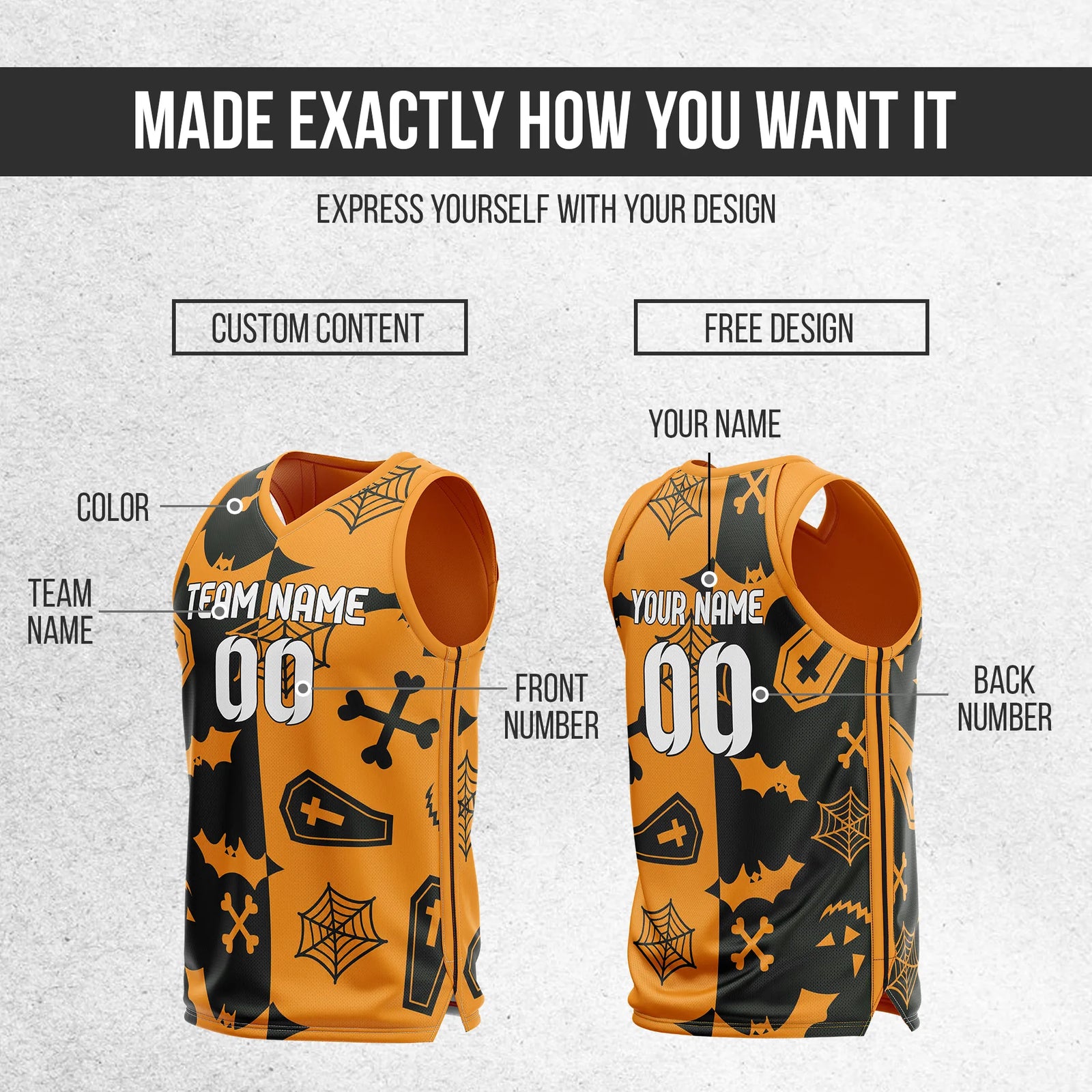 Custom Basketball Bonebat Sports Jersey Personalized Uniform with Name & Number