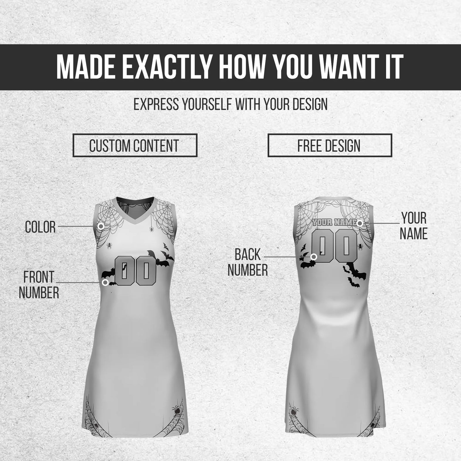 Custom Halloween Netball Jersey D7 Personalized Uniform with Name & Number
