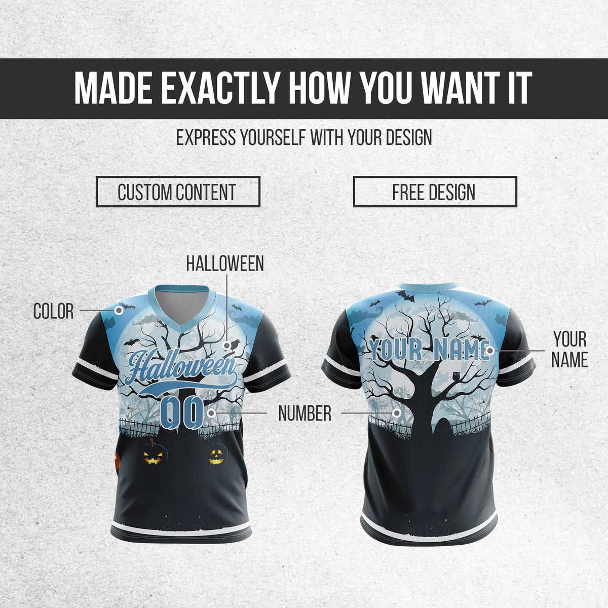 Custom Halloween Soccer Jersey D9 Personalized Uniform with Name & Number