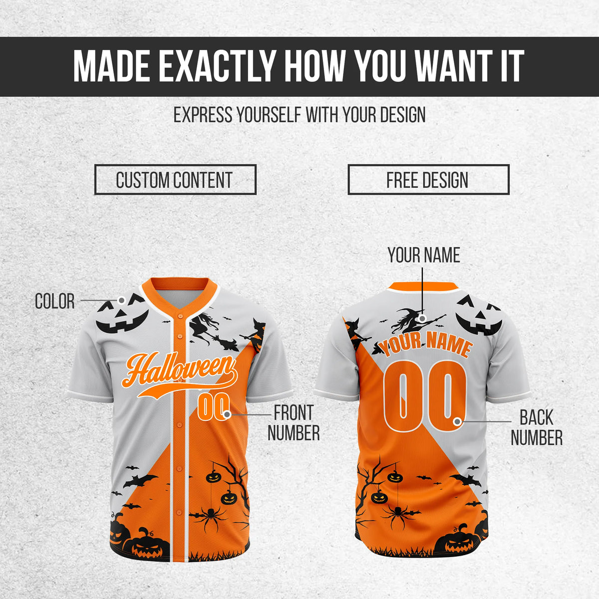Custom Witchscape Baseball Sports Jersey Personalized Uniform with Name & Number
