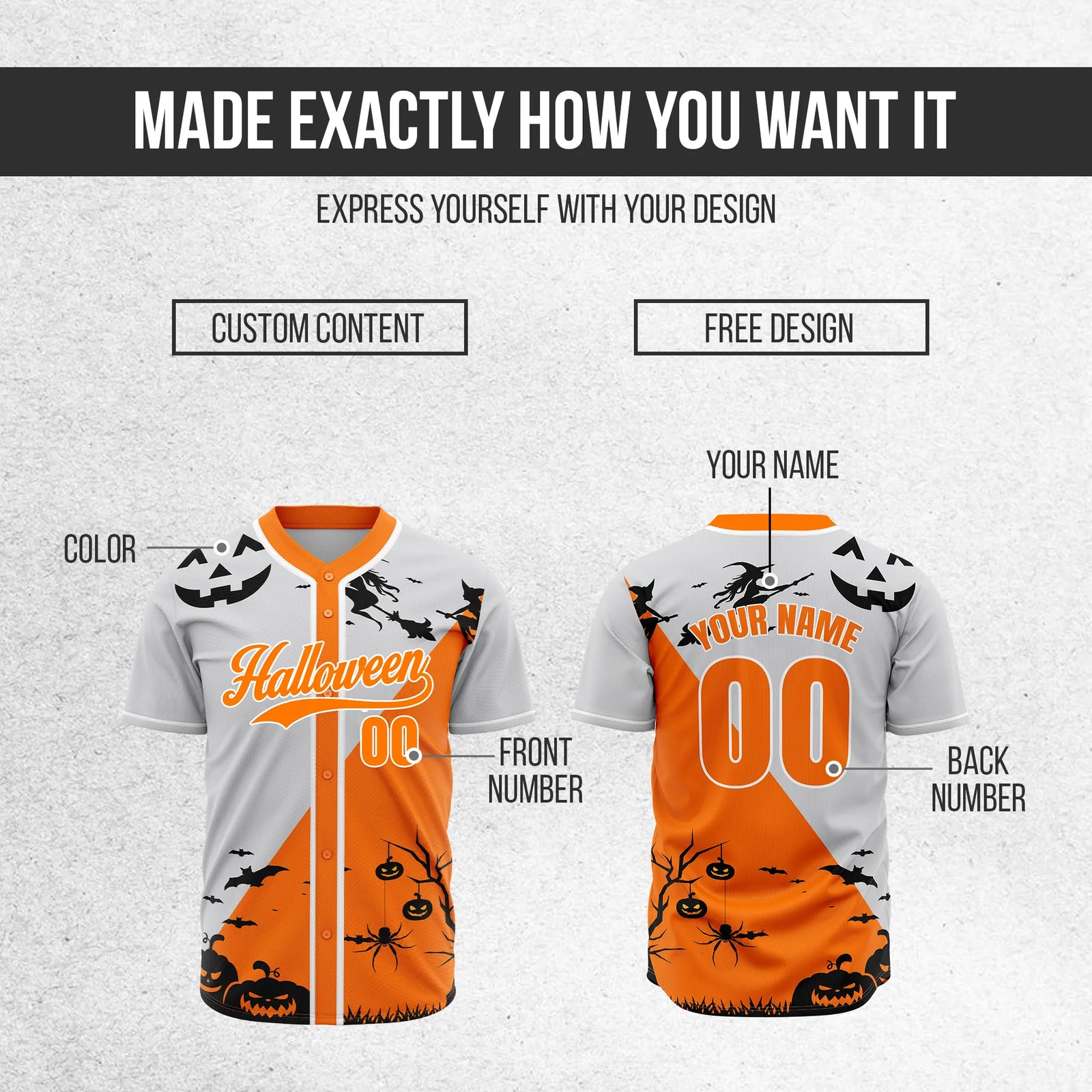 Custom Witchscape Baseball Sports Jersey Personalized Uniform with Name & Number