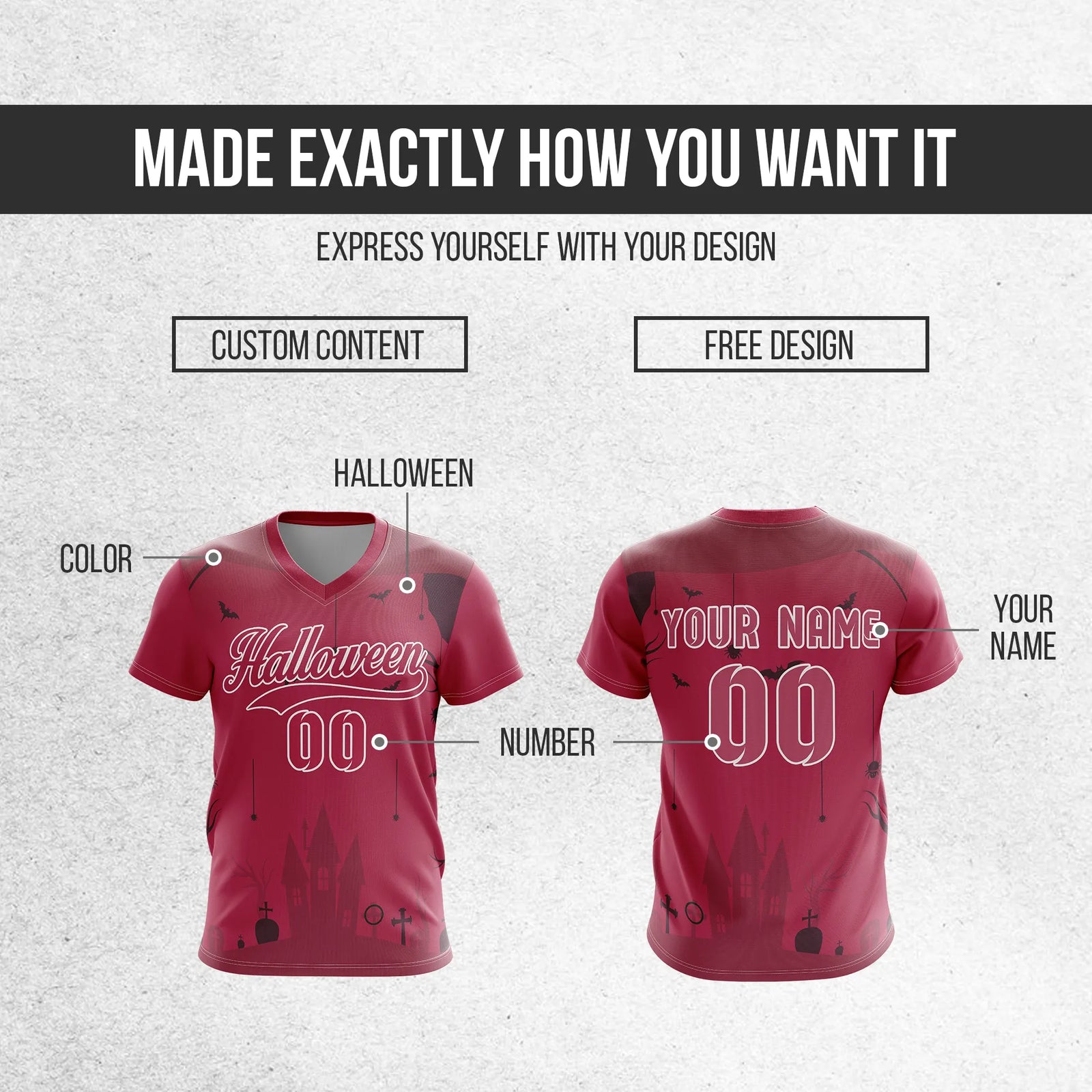 Custom Halloween Soccer Jersey D8 Personalized Uniform with Name & Number