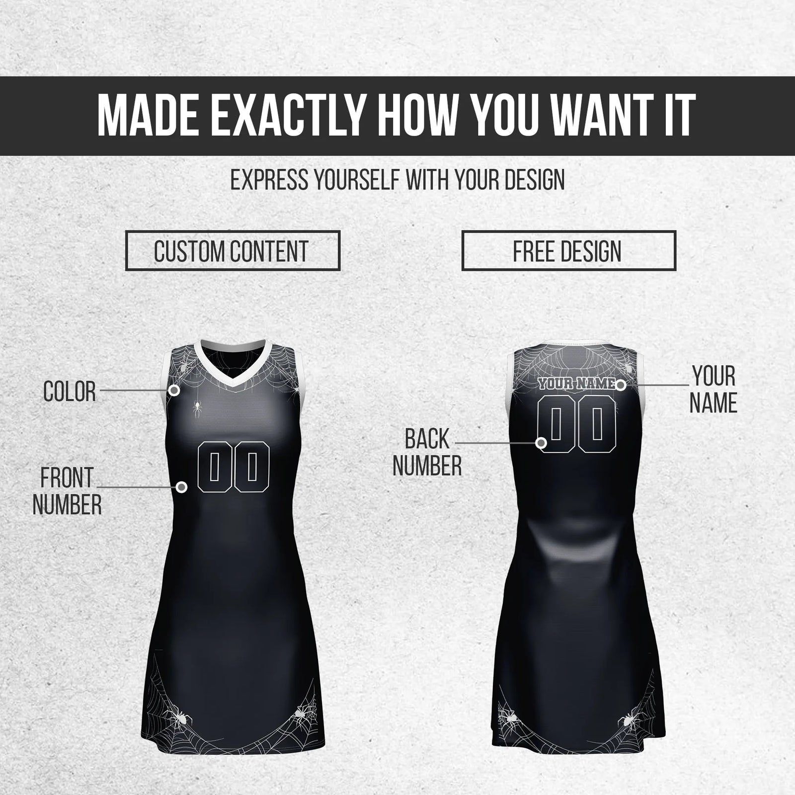 Custom Halloween Netball Jersey D6 Personalized Uniform with Name & Number
