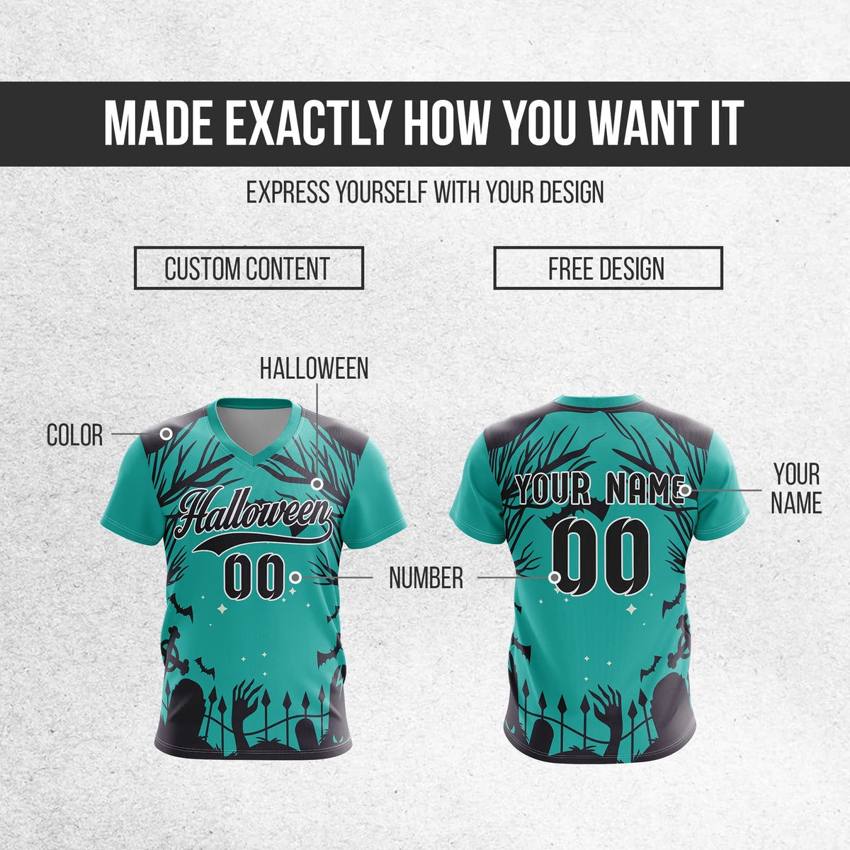 Custom Halloween Soccer Jersey D7 Personalized Uniform with Name & Number
