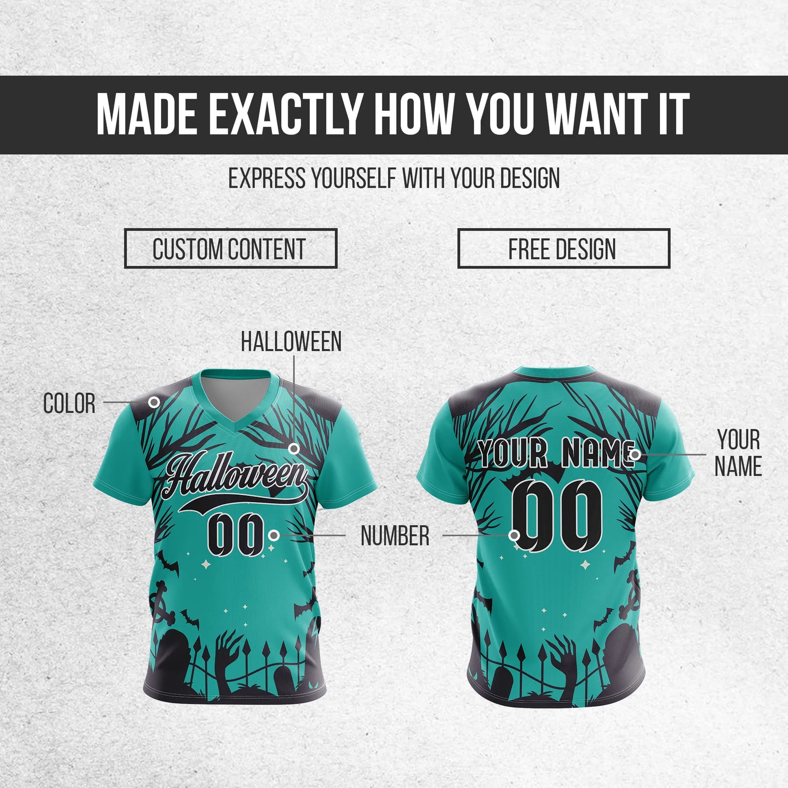 Custom Halloween Soccer Jersey D7 Personalized Uniform with Name & Number