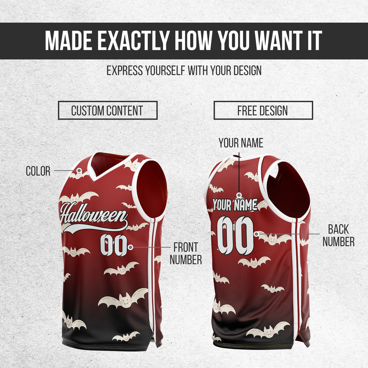 Custom Basketball Crimsonbat Sports Jersey Personalized Uniform with Name & Number