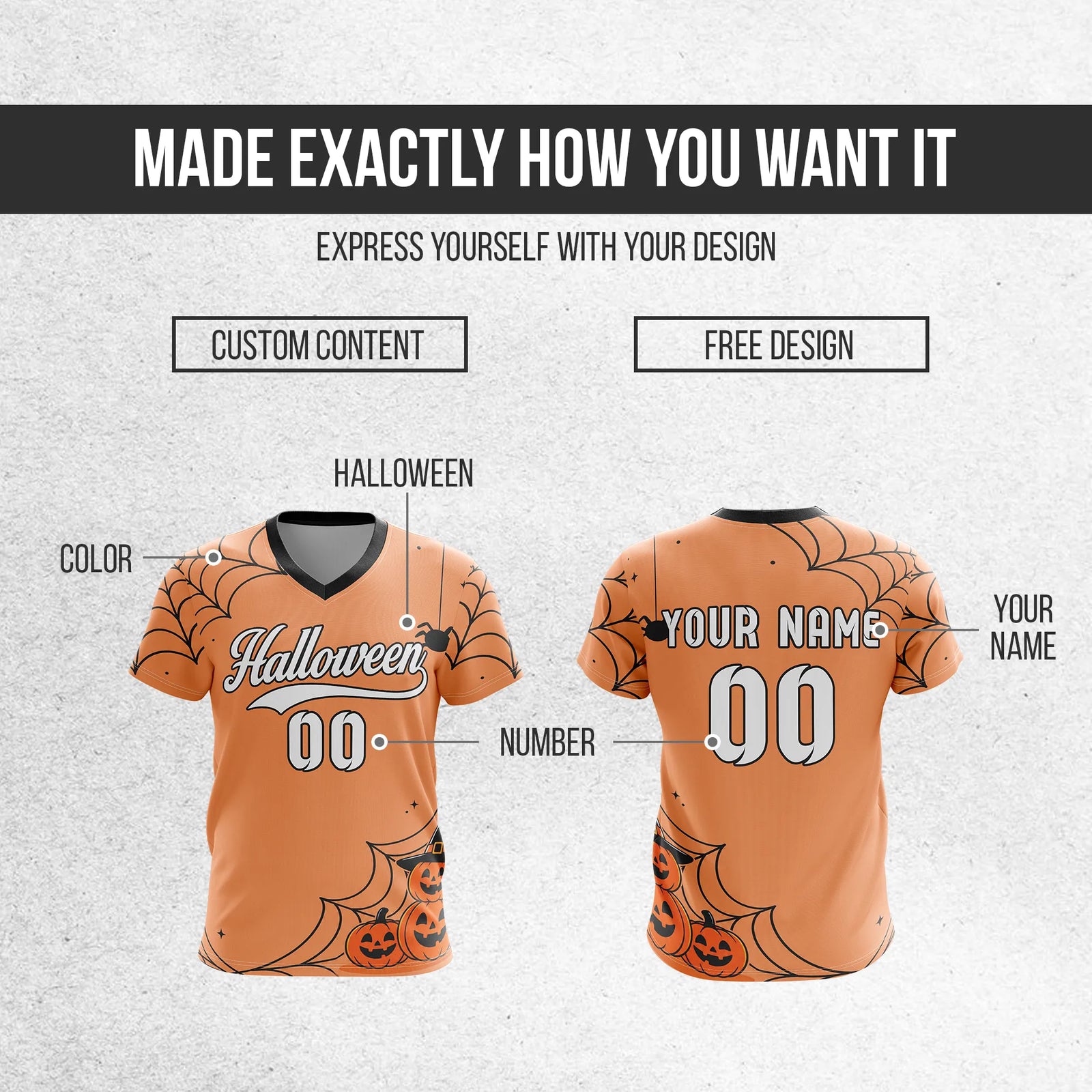 Custom Halloween Soccer Jersey D5 Personalized Uniform with Name & Number