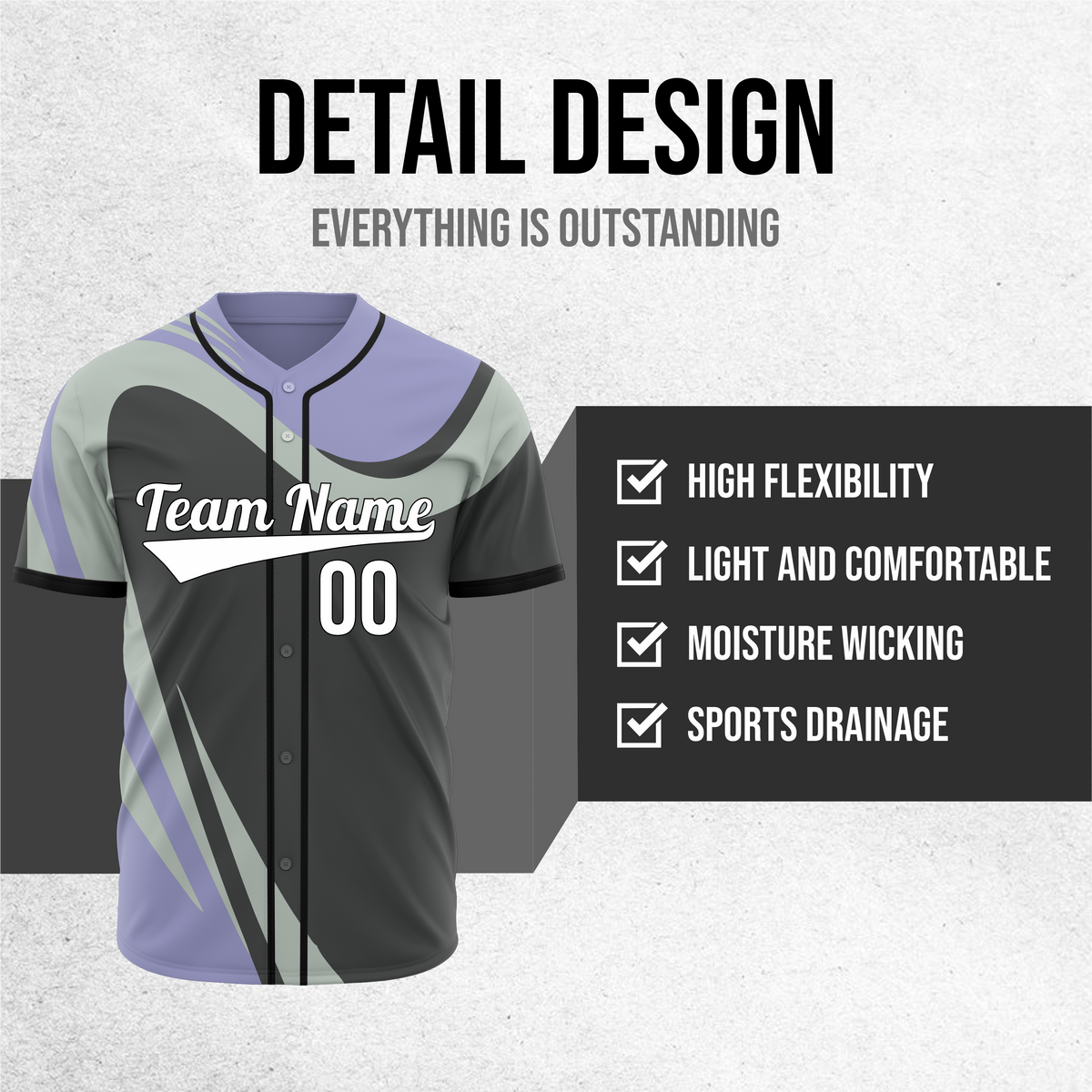Custom Heritage Flow Baseball Dark Grey Sports Jersey Personalized Uniform with Name & Number