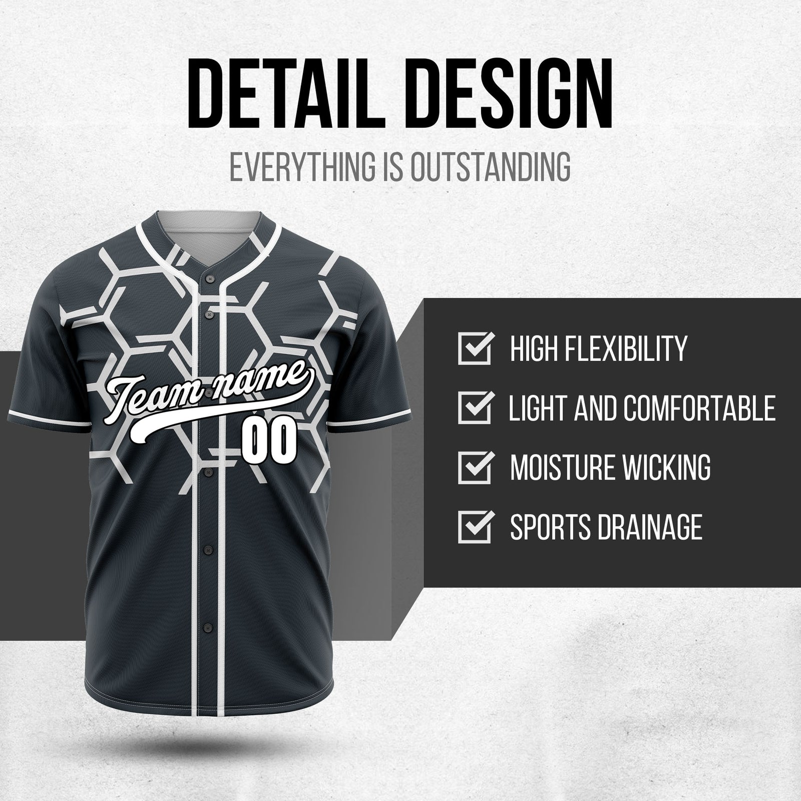 Custom Sting Force Grey Baseball Sports Jersey Personalized Uniform with Name & Number
