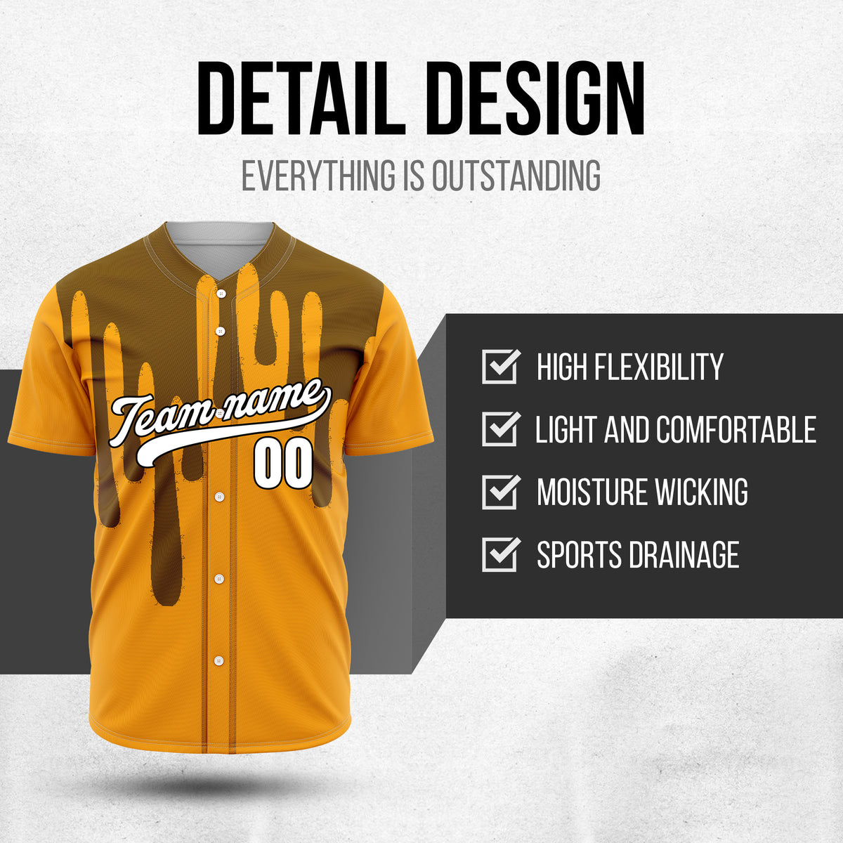 Custom Ink Drip Orange Sports Jersey Personalized Uniform with Name & Number