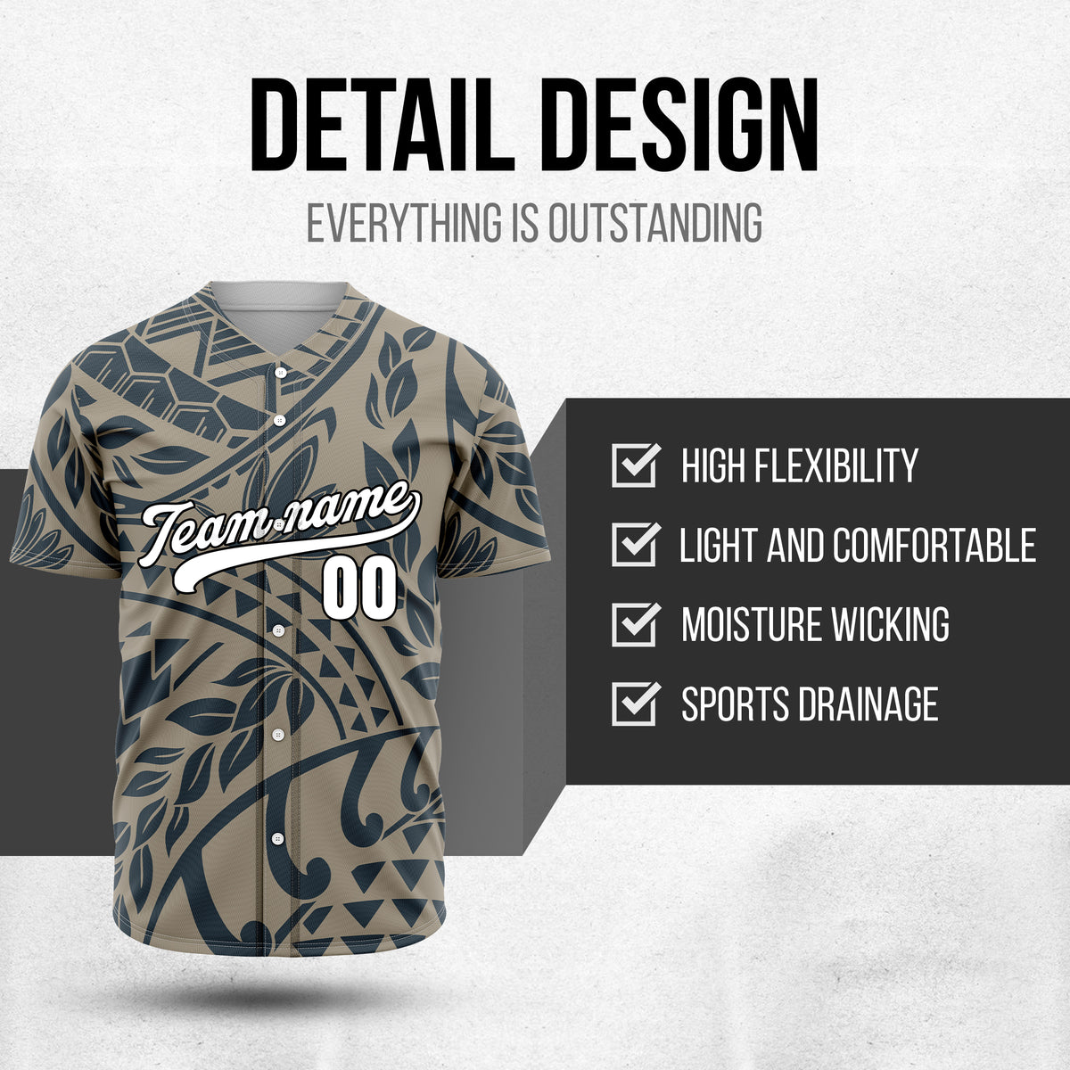 Custom Hawaii Storm Grey Baseball Sports Jersey Personalized Uniform with Name & Number