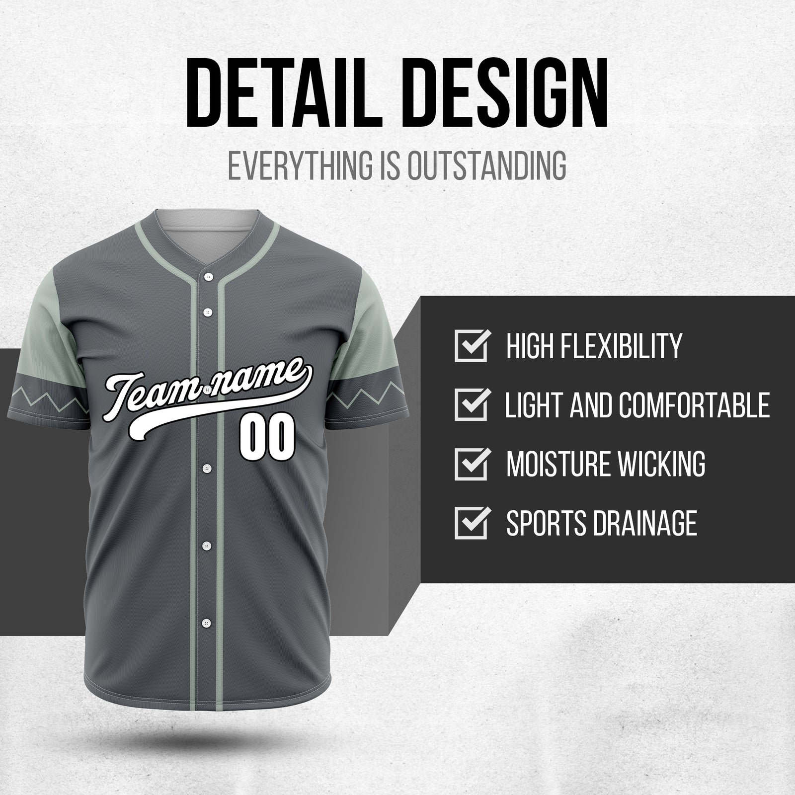 Custom Legacy Classic Baseball Dark Grey Sports Jersey Personalized Uniform with Name & Number