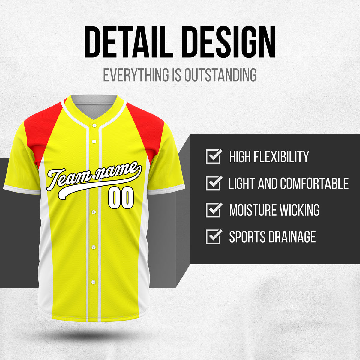 Custom Timeless Stripes Baseball Yellow Sports Jersey Personalized Uniform with Name & Number