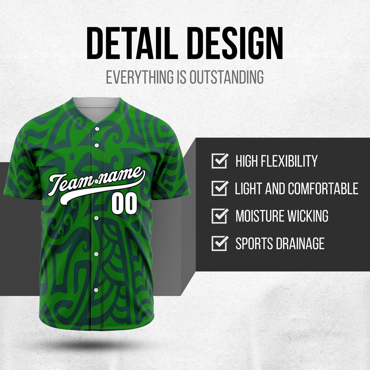Custom Hawaii Blaze Green Baseball Sports Jersey Personalized Uniform with Name & Number