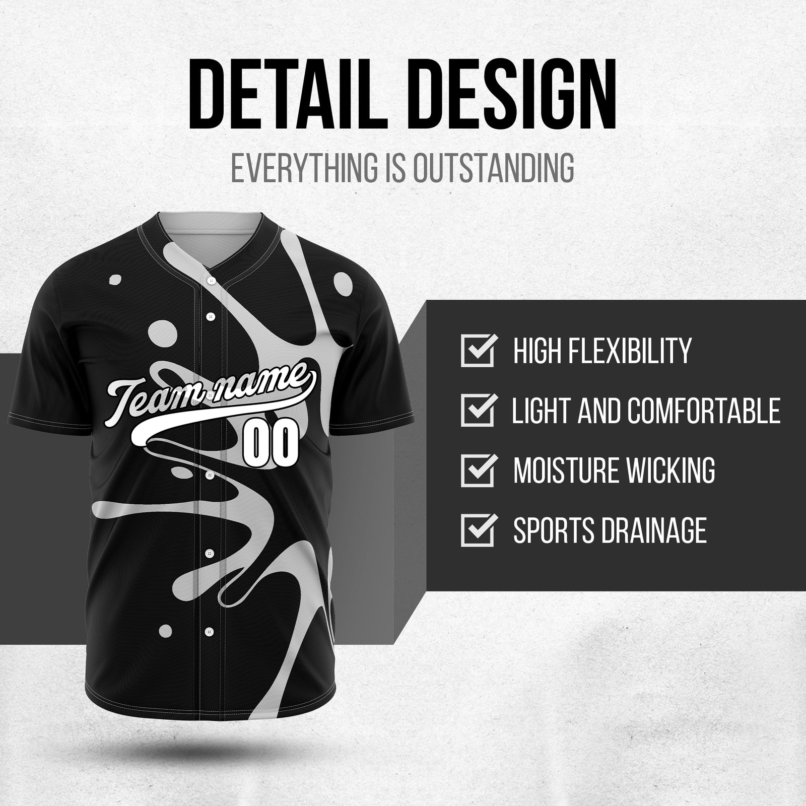 Custom Ink Surge Black Sports Jersey Personalized Uniform with Name & Number