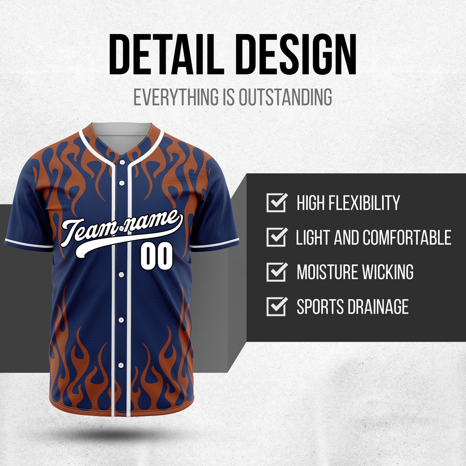 Custom Frostburn Navy Baseball Sports Jersey Personalized Uniform with Name & Number