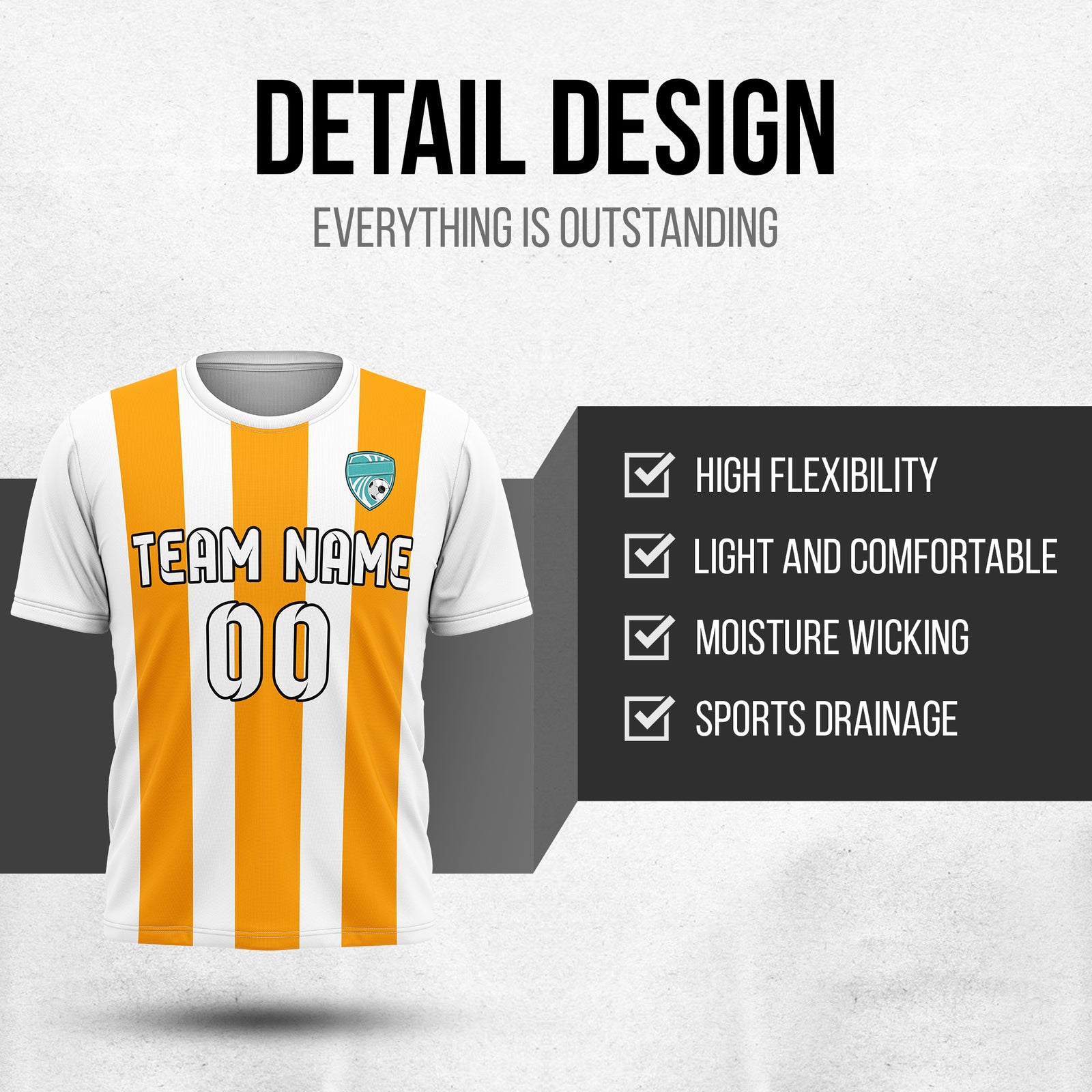 Custom Striker Stripe White Soccer sport Tops Jersey