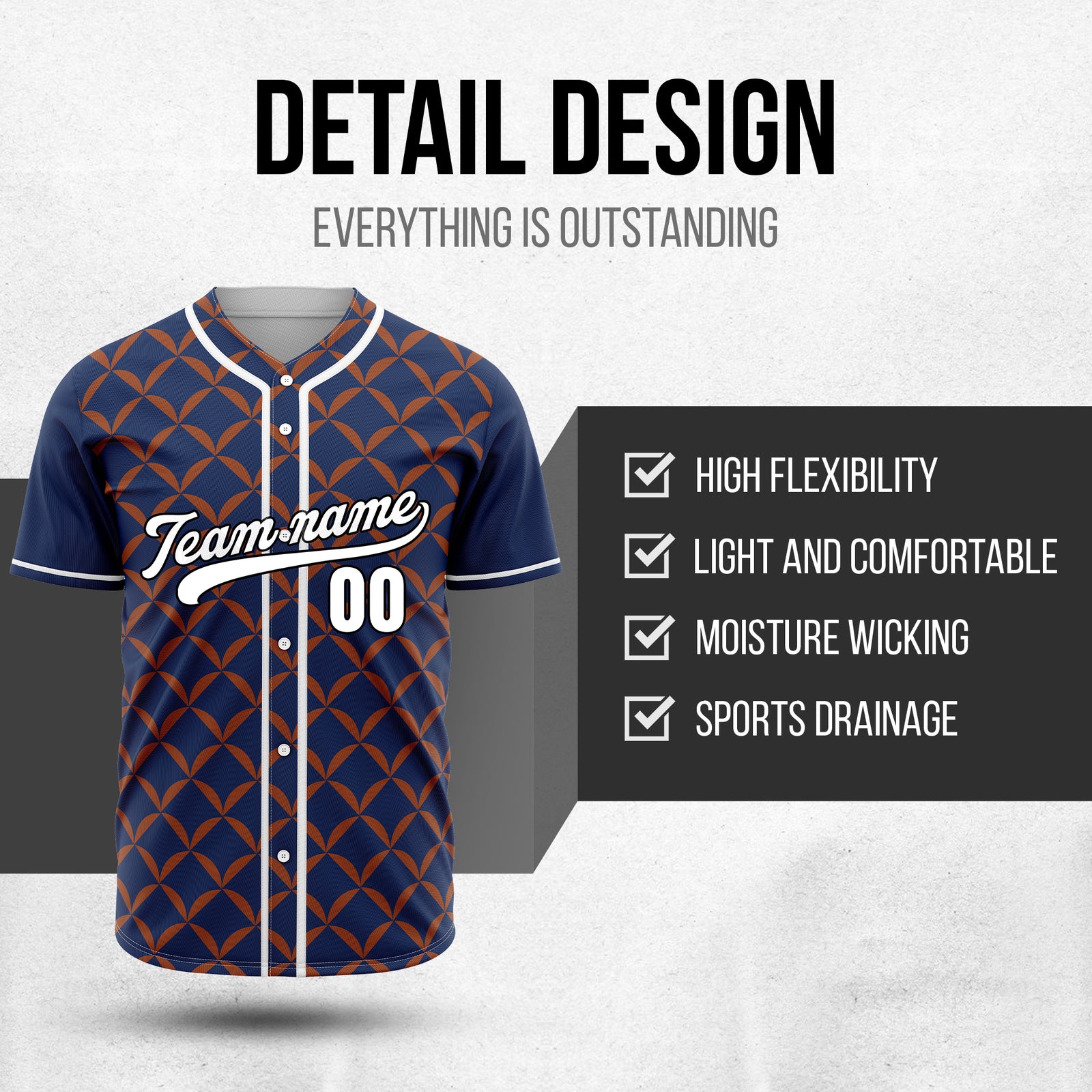 Custom Vertex Vibe Navy Sports Jersey Personalized Uniform with Name & Number