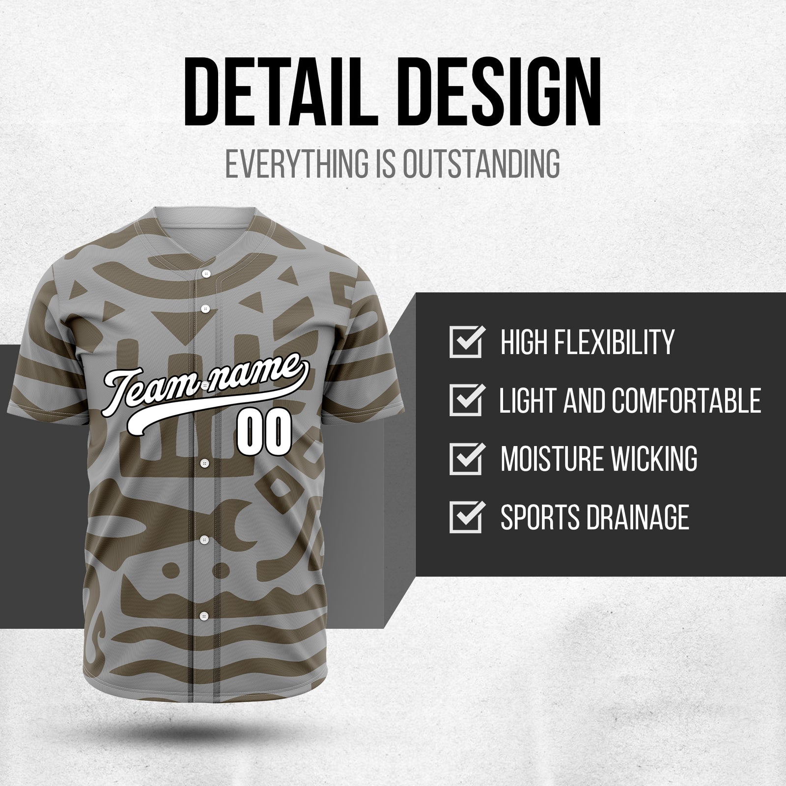 Custom Hawaii Hustle Grey Baseball Sports Jersey Personalized Uniform with Name & Number