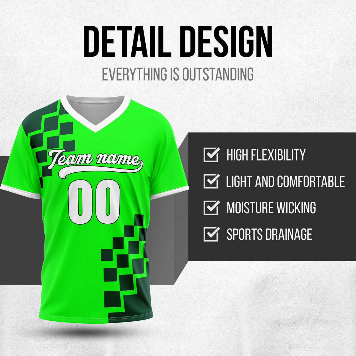 Custom Shadow Pixel Green Baseball Sports Jersey Personalized Uniform with Name & Number