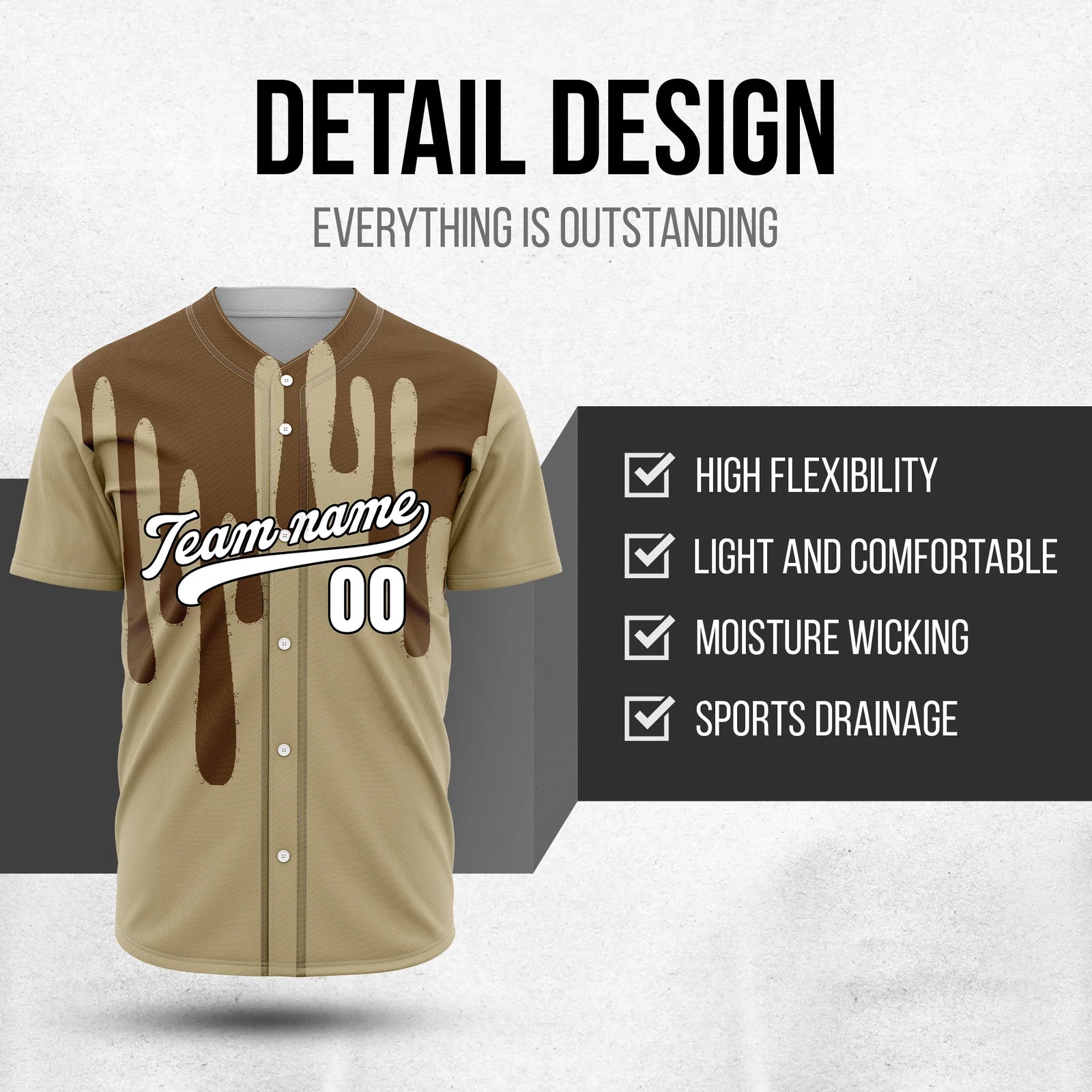 Custom Ink Drip Sports Jersey Personalized Uniform with Name & Number
