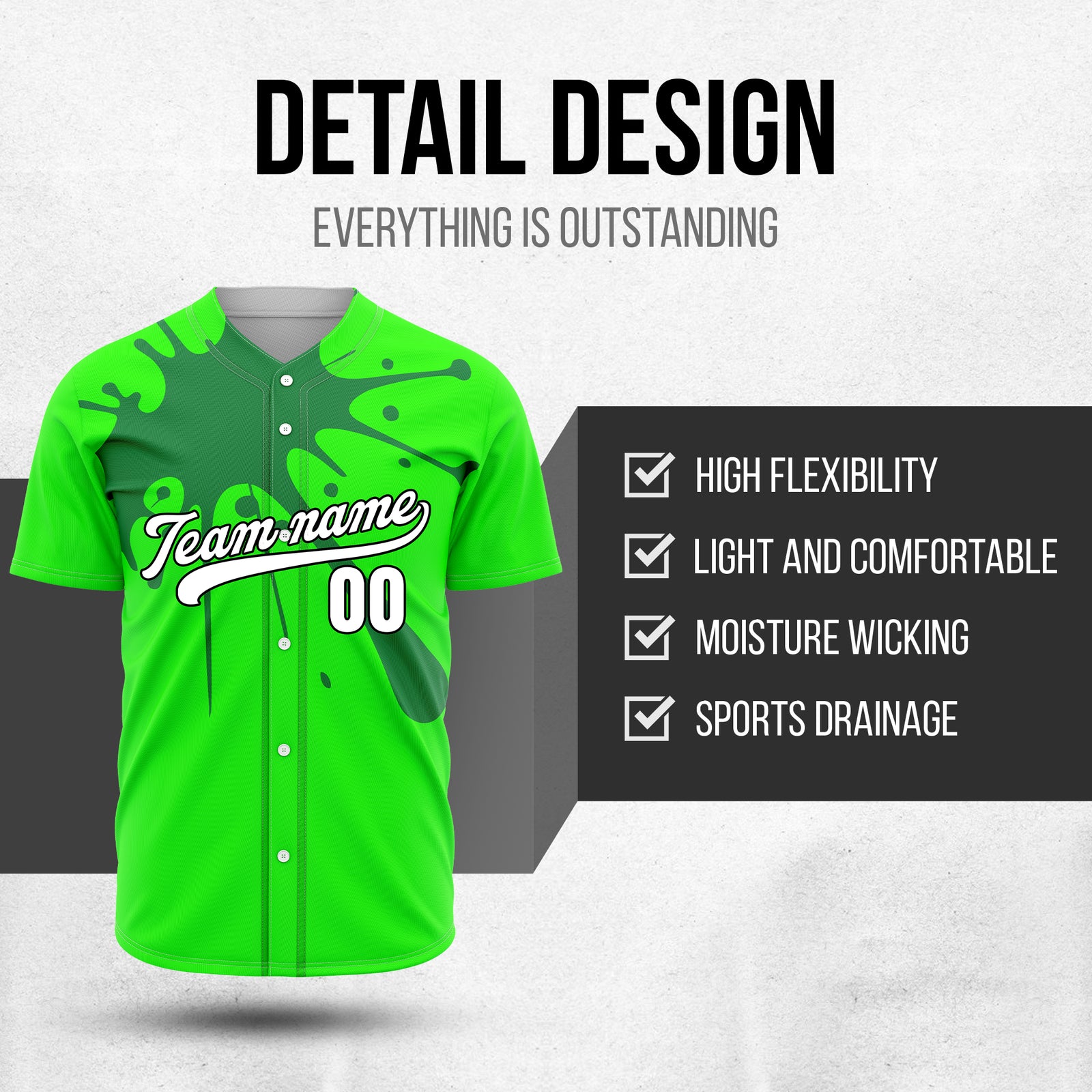 Custom Paint Burst Neon Green Sports Jersey Personalized Uniform with Name & Number