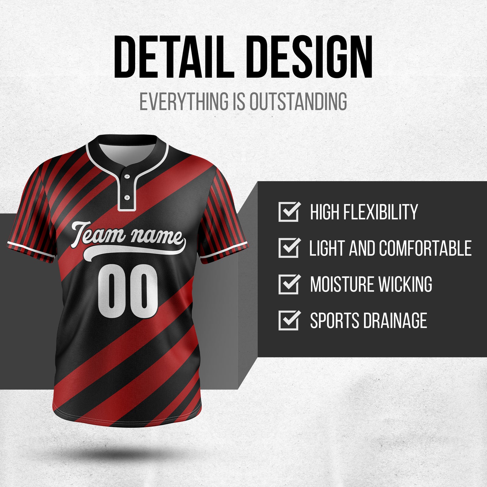 Custom Vibe Split Black Baseball Sports Jersey Personalized Uniform with Name & Number