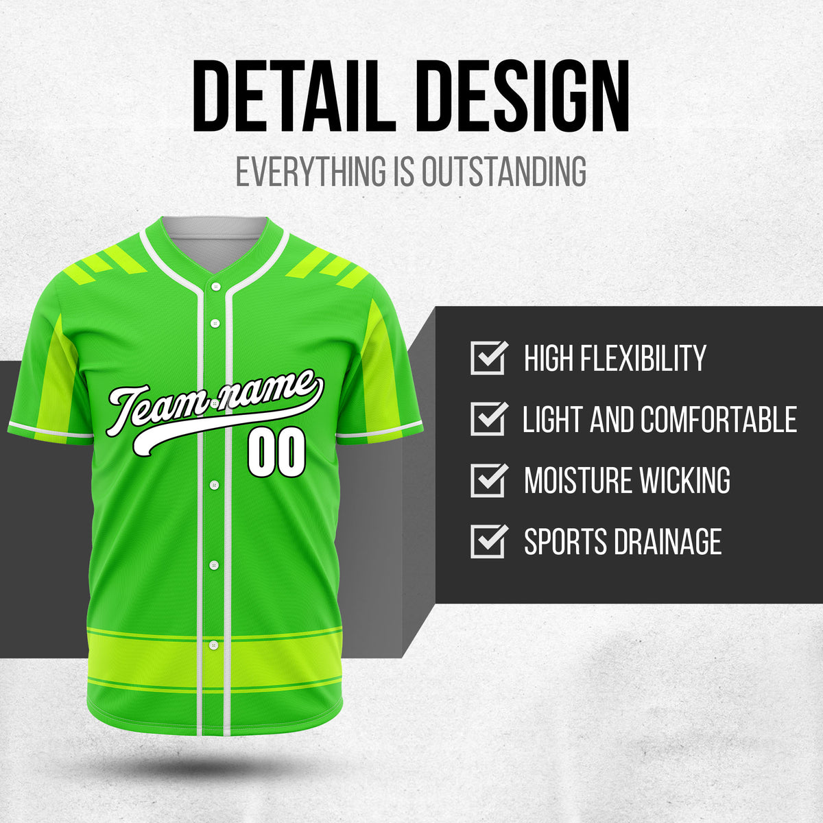 Custom Radiant Strike Neon Green Raglan Style Baseball Sports Jersey Personalized Uniform with Name & Number