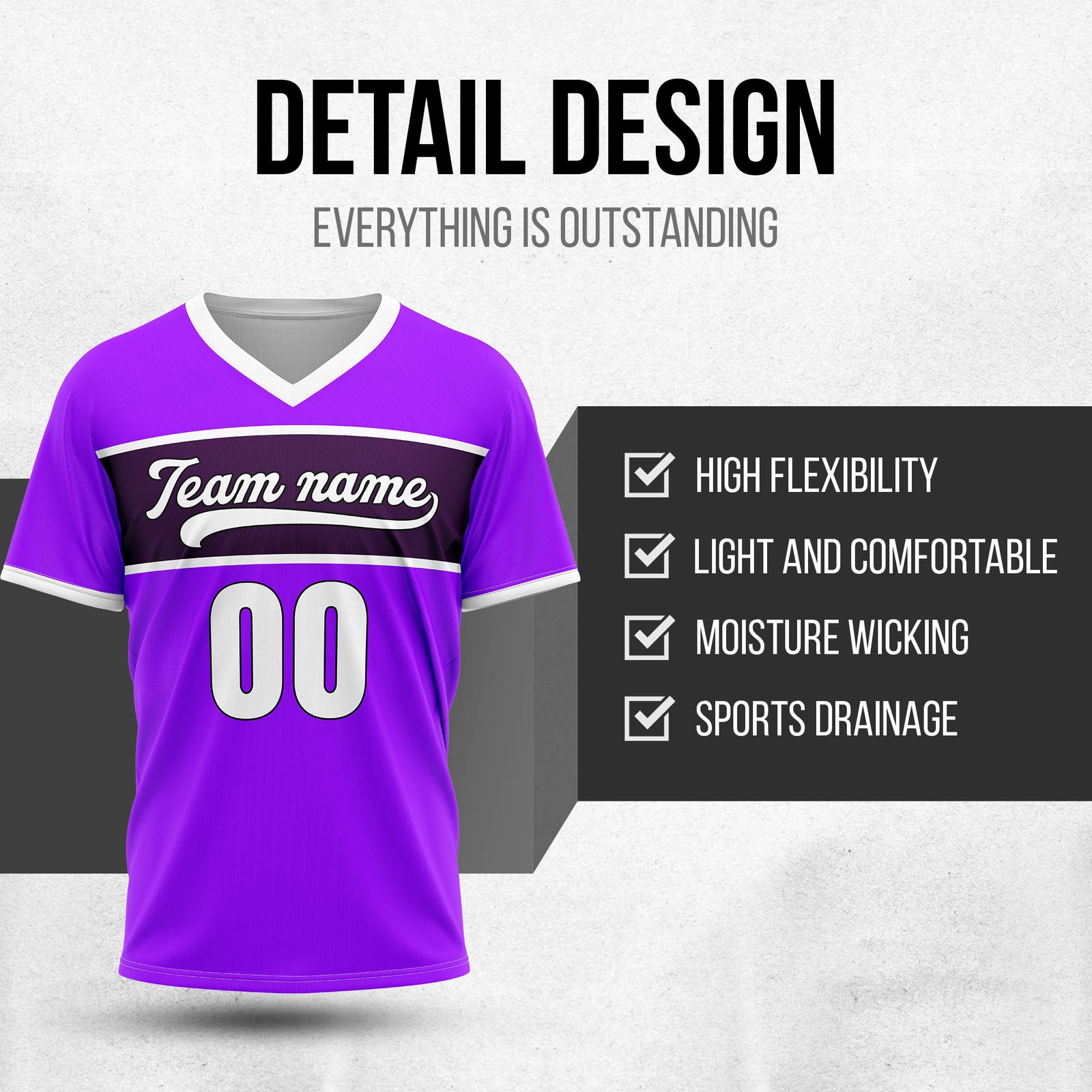 Custom ProEdge Purple Baseball Sports Jersey Personalized Uniform with Name & Number