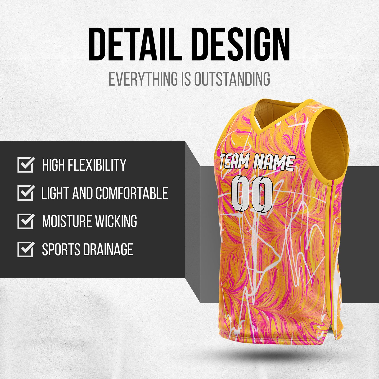 Custom Elite Graffiti Pattern Orange Basketball Top