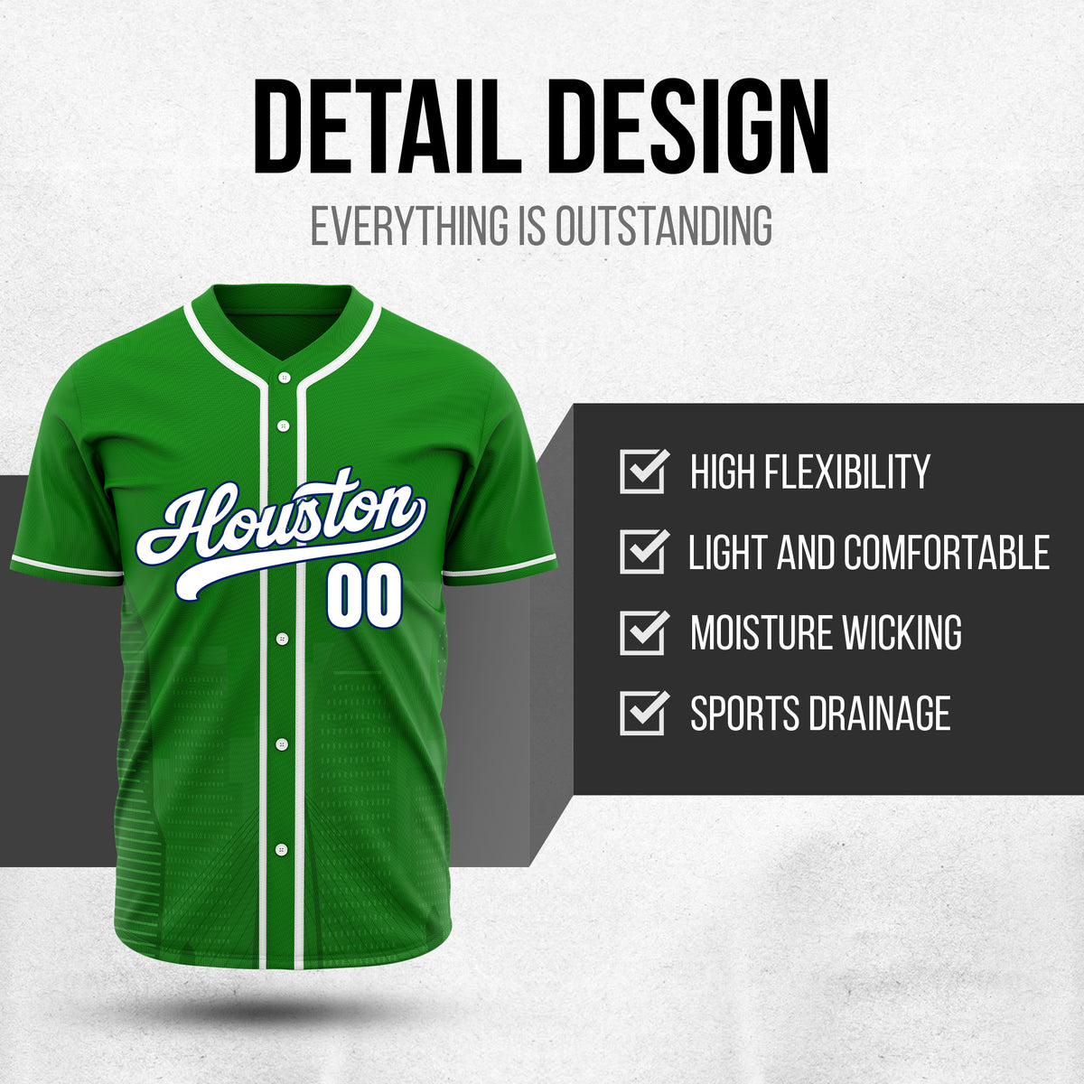Custom City Pulse Green Baseball Sports Jersey Personalized Uniform with Name & Number