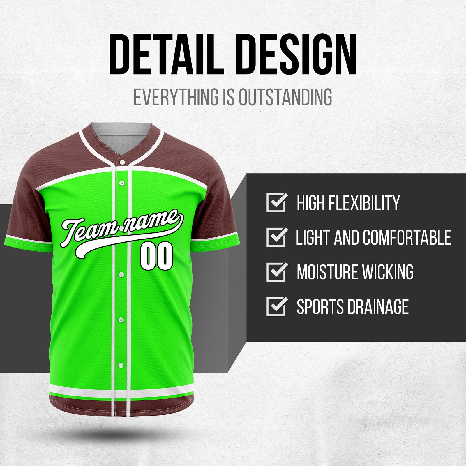 Custom Marquee Classic Baseball Neon Green Sports Jersey Personalized Uniform with Name & Number