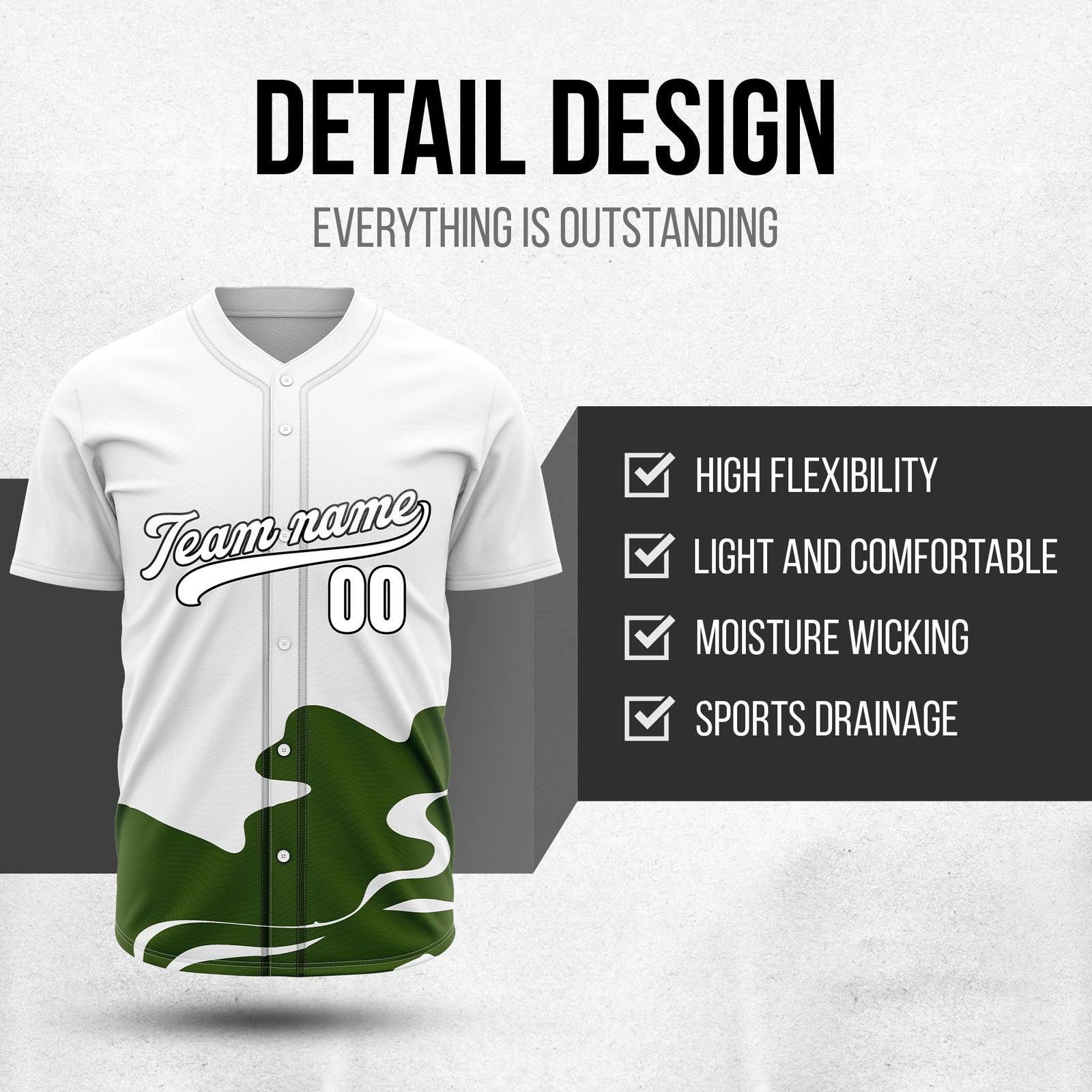 Custom Wave White Baseball Sports Jersey Personalized Uniform with Name & Number