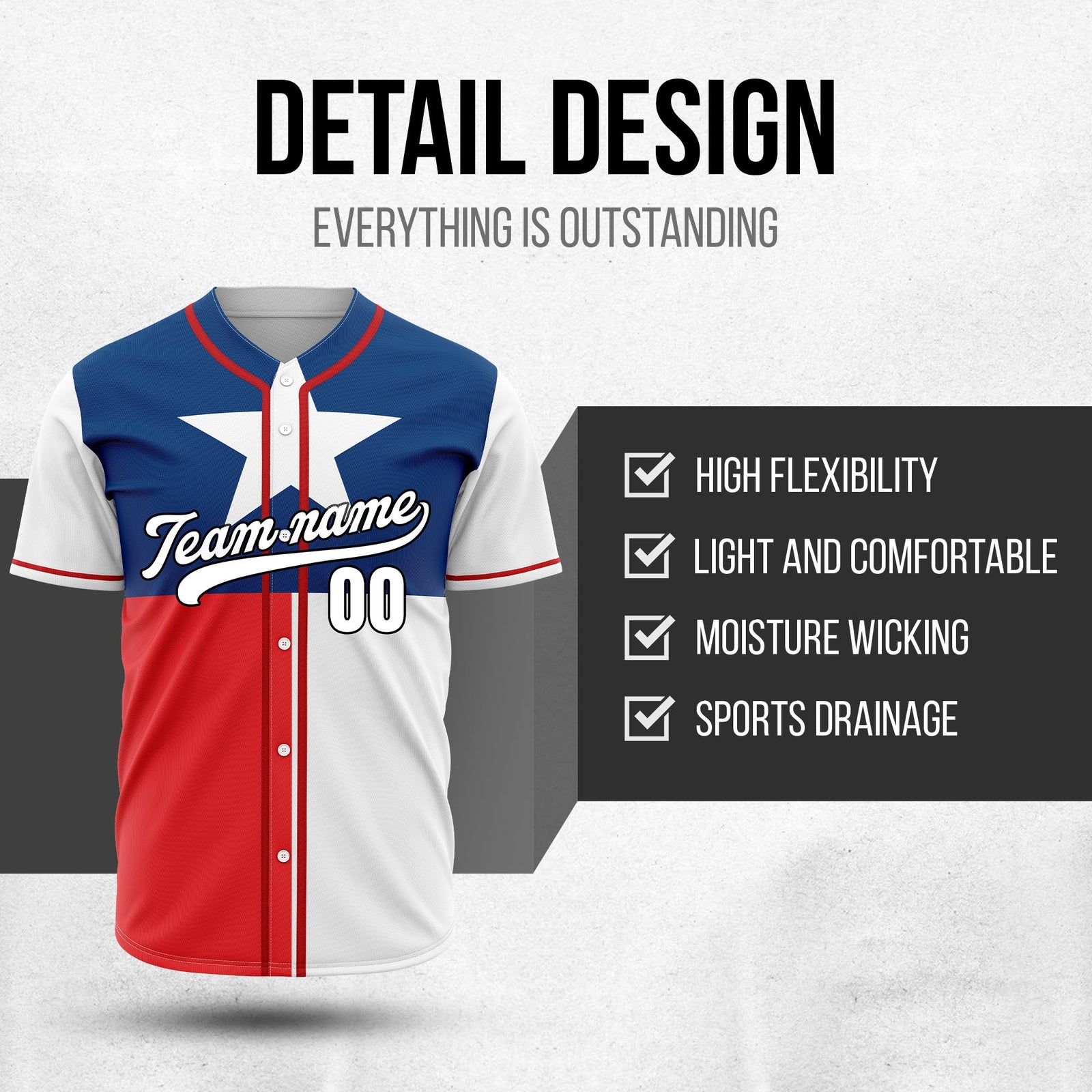 Custom Texas Legacy Baseball Sports Jersey Personalized Uniform with Name & Number